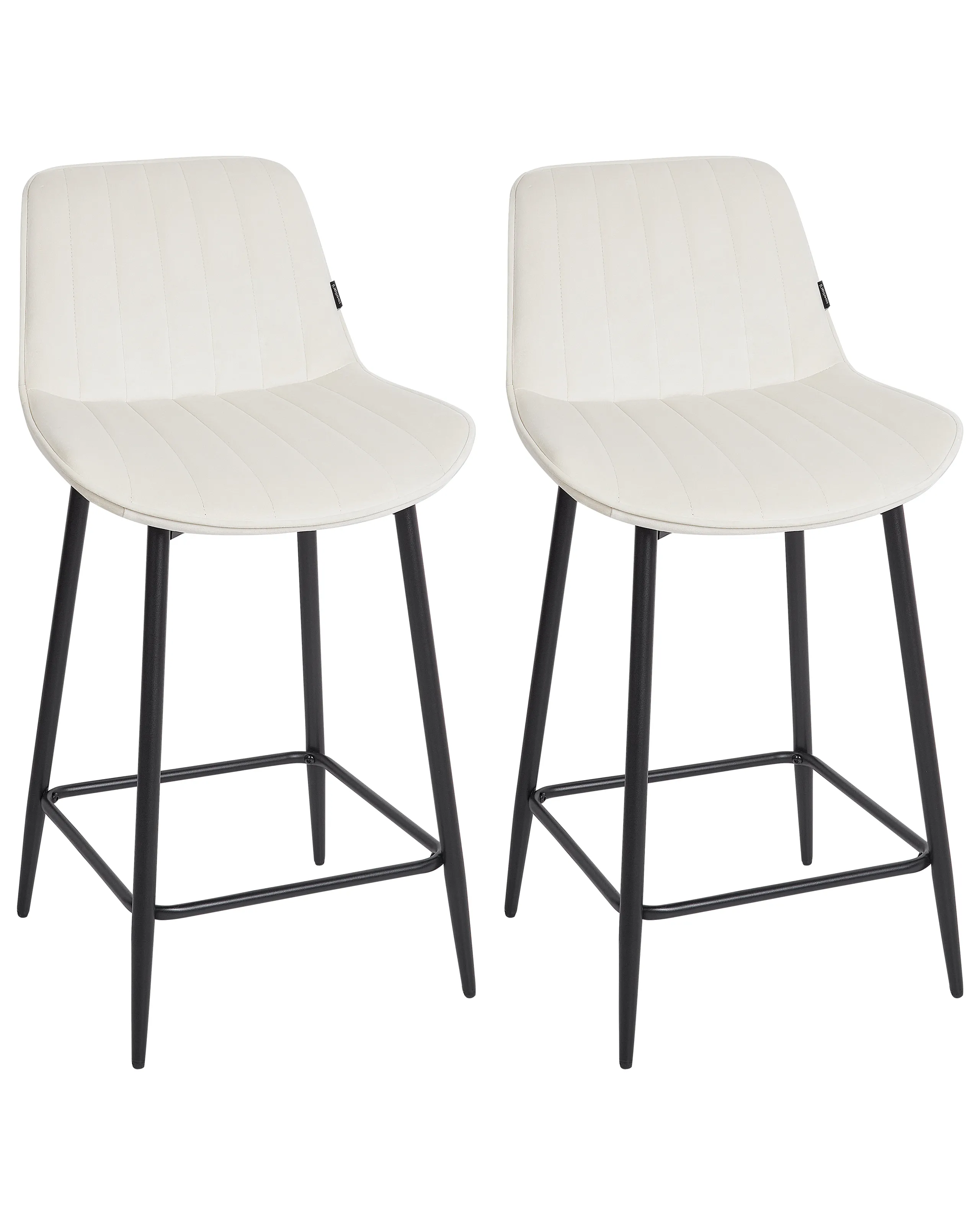 Conjunto de 2 sillas de bar DUBROVNIK Terciopelo Beige claro