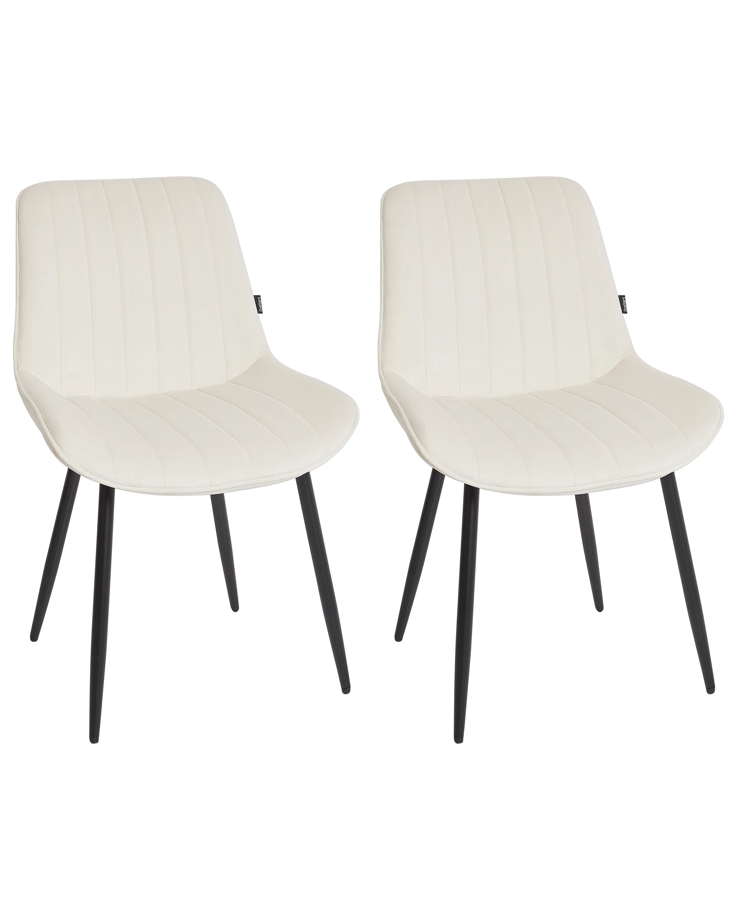 Conjunto de 2 sillas de comedor DUBROVNIK Terciopelo Beige claro