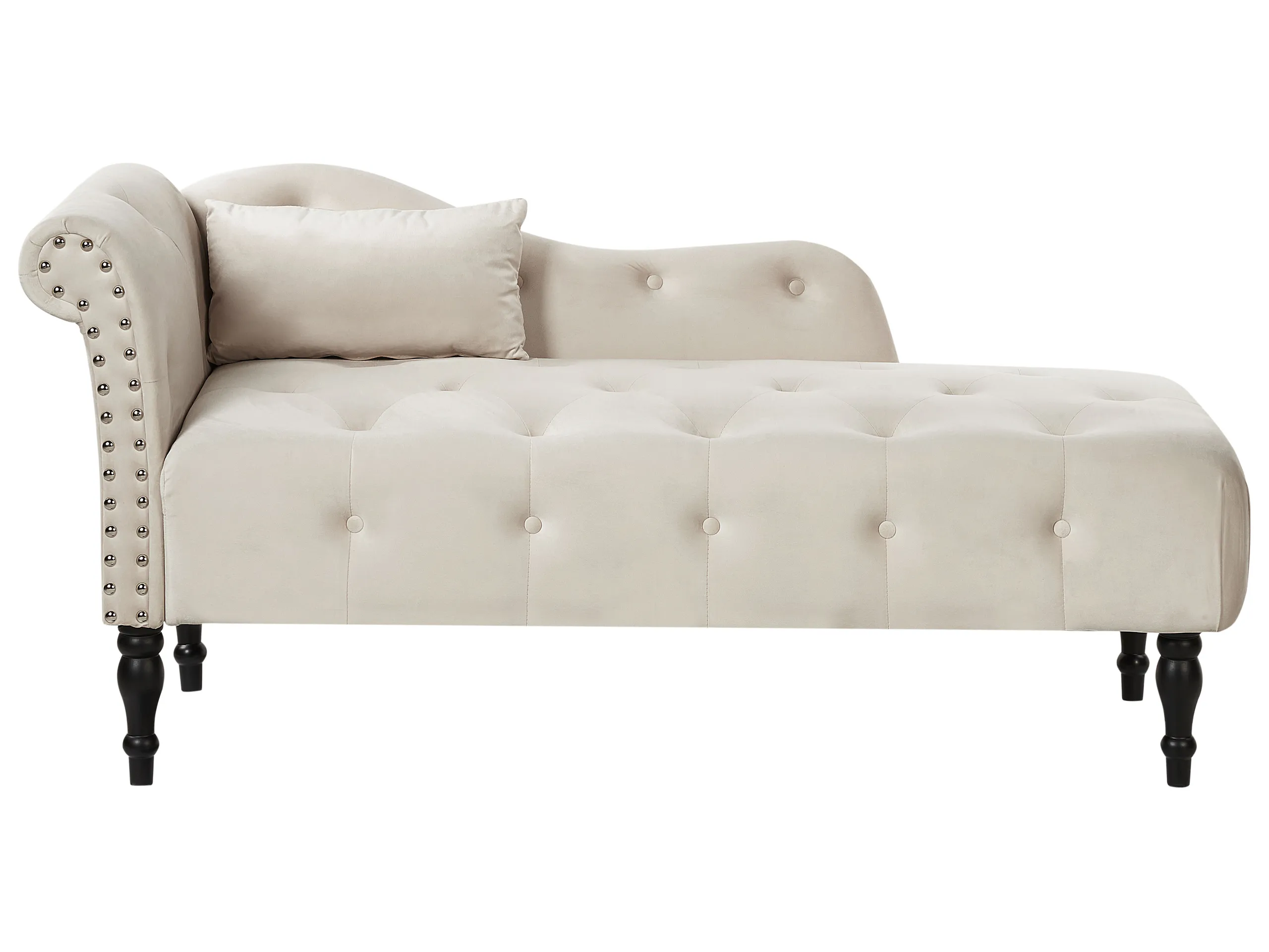 Chaise longue izquierdo IVRY Terciopelo Beige claro