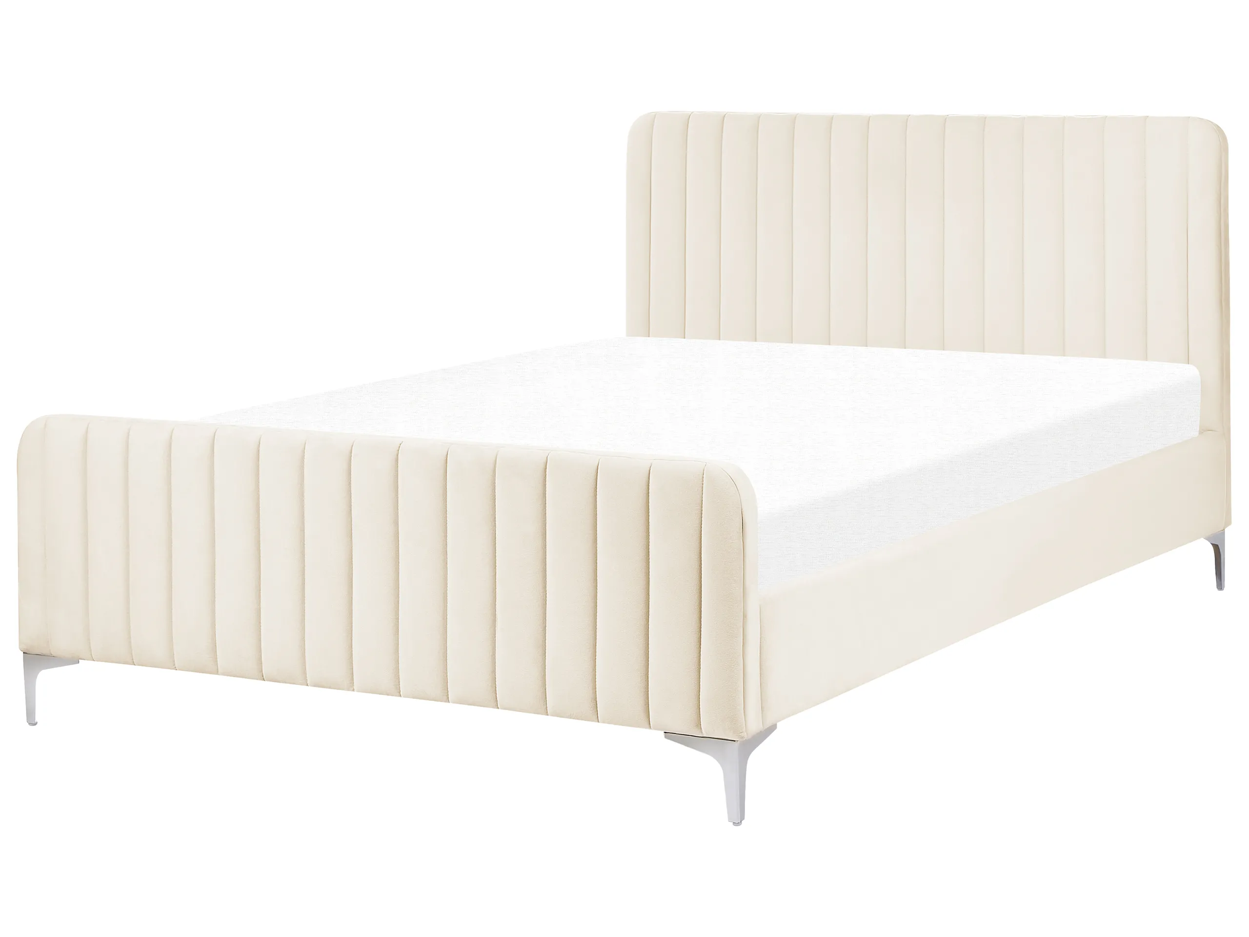 Cama Terciopelo LUNAN 140 x 200 cm Beige claro