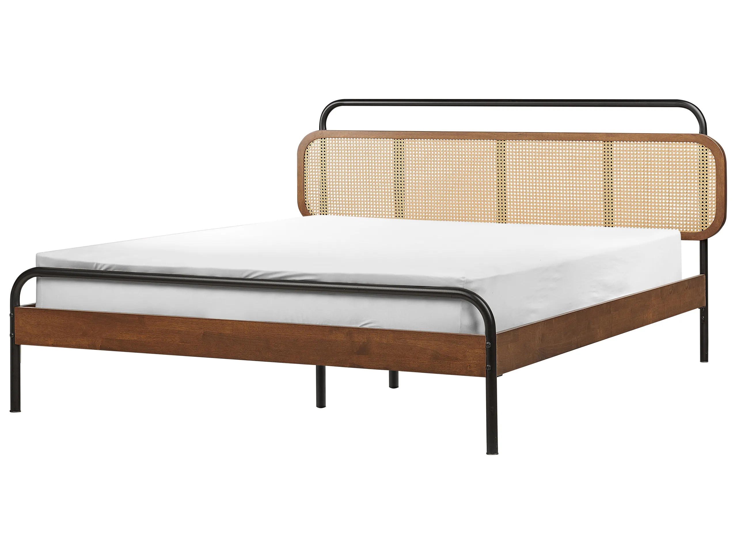 Cama Ratán BOUSSICOURT 160 x 200 cm Marrón oscuro