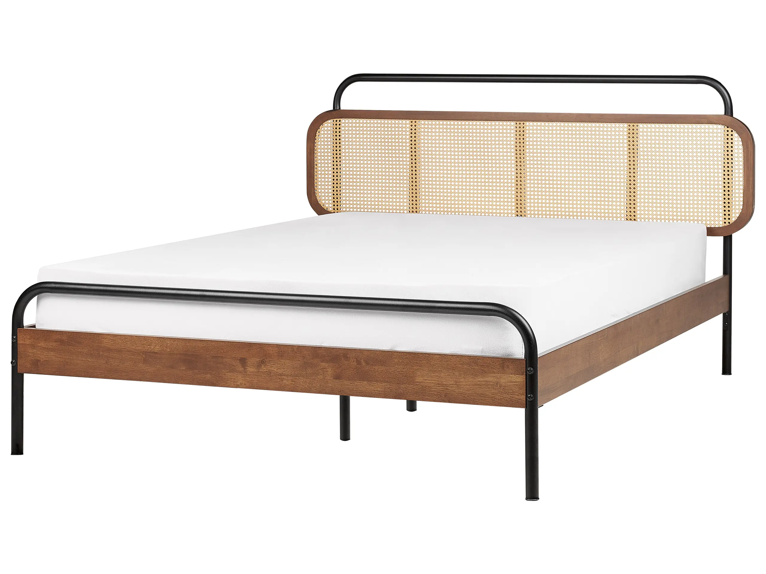 Cama Ratán BOUSSICOURT 140 x 200 cm Marrón oscuro