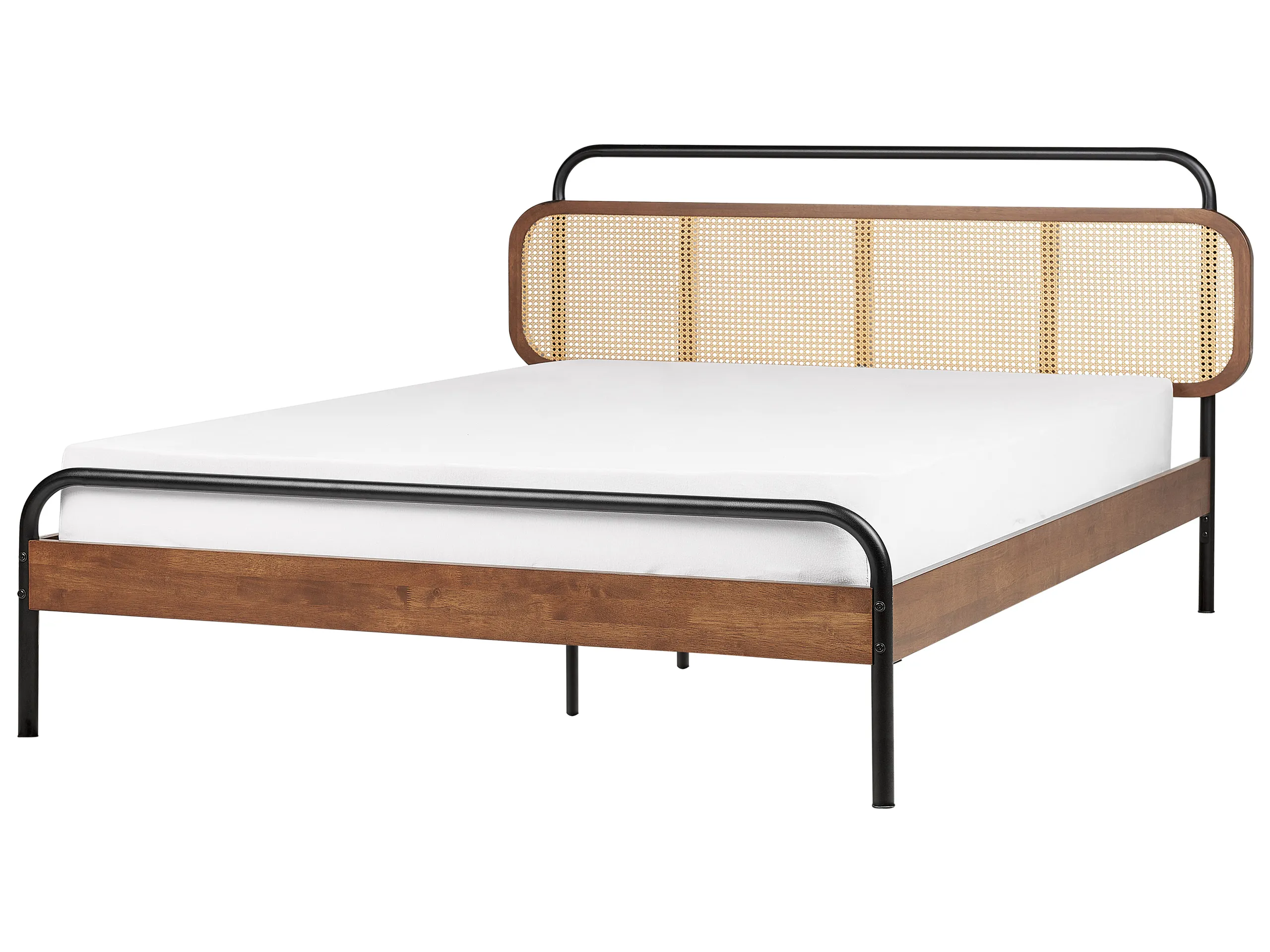 Cama Ratán BOUSSICOURT 180 x 200 cm Marrón oscuro