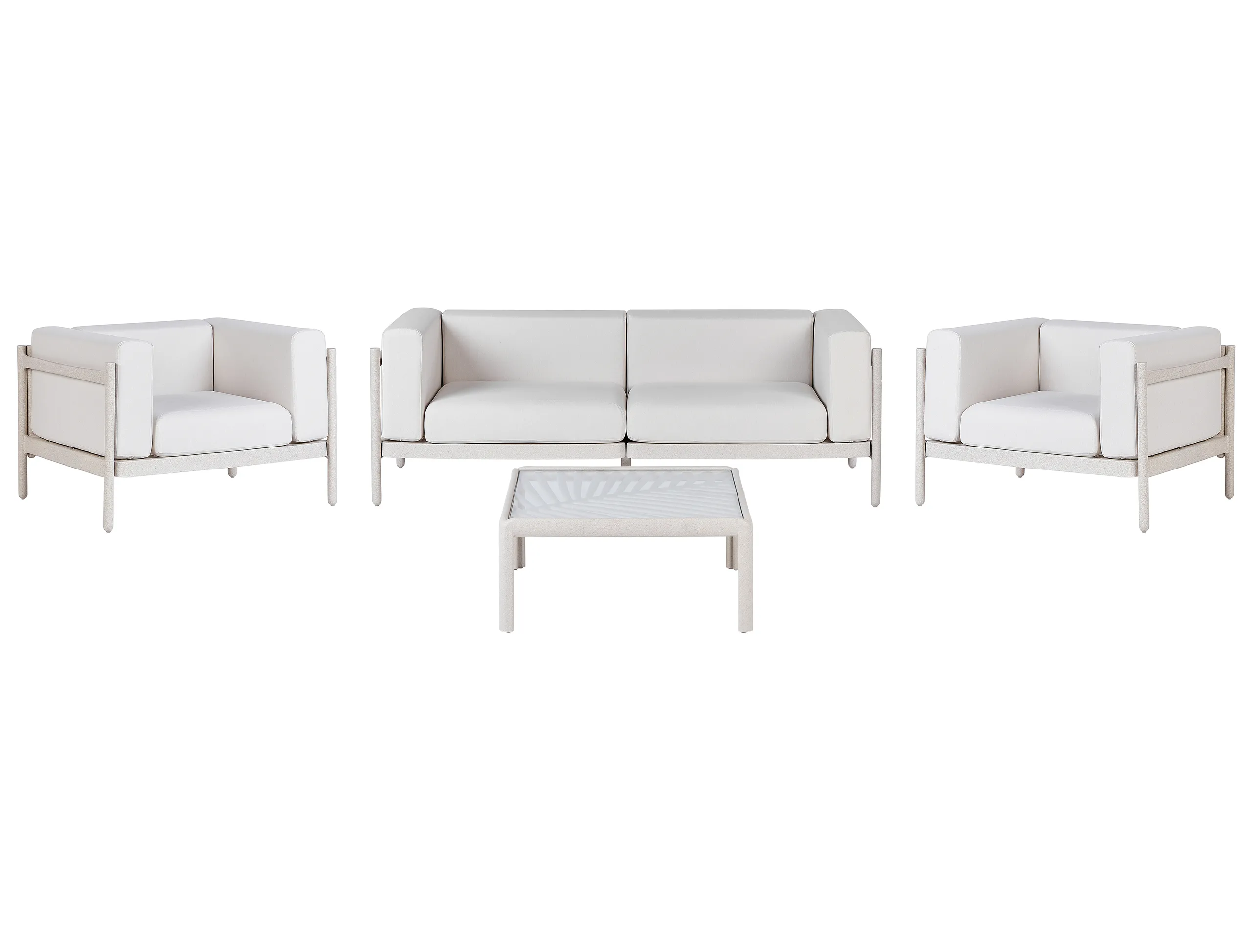 Garden Lounge Set with Table 4 Seater FERRETTI Light Beige