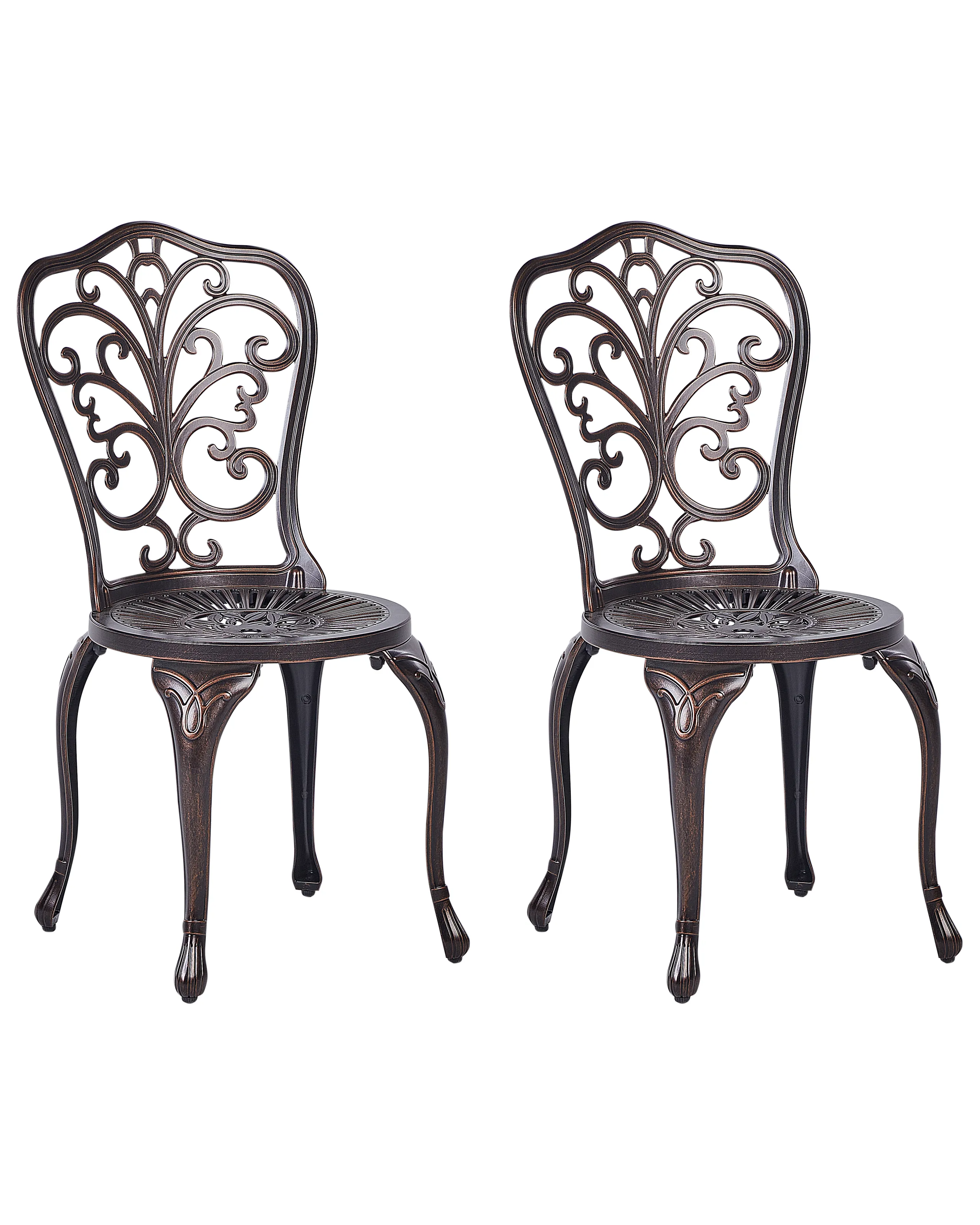 Conjunto de 2 sillas de jardín TRIORA Metal Marrón