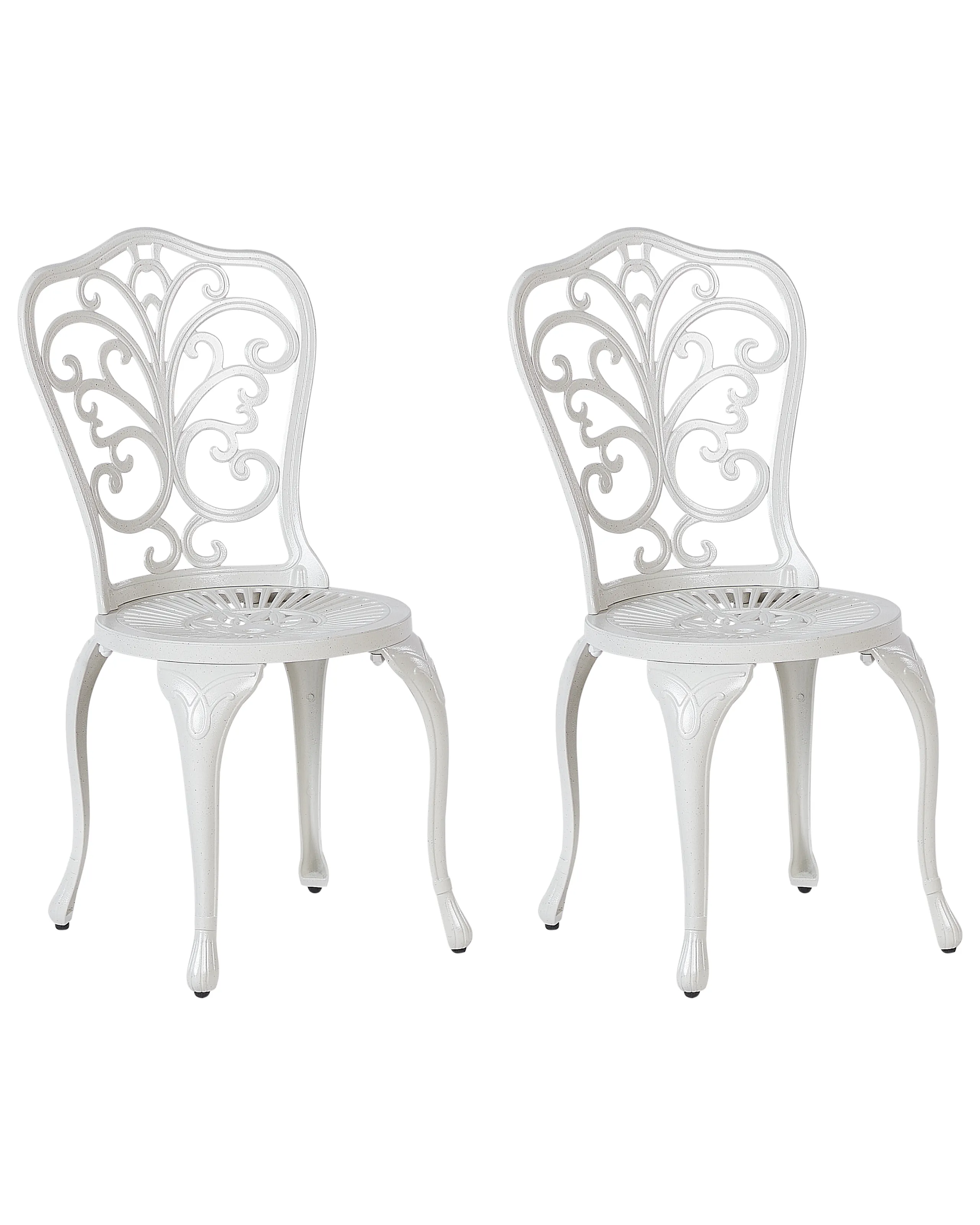 Conjunto de 2 sillas de jardín TRIORA Metal Blanco crema
