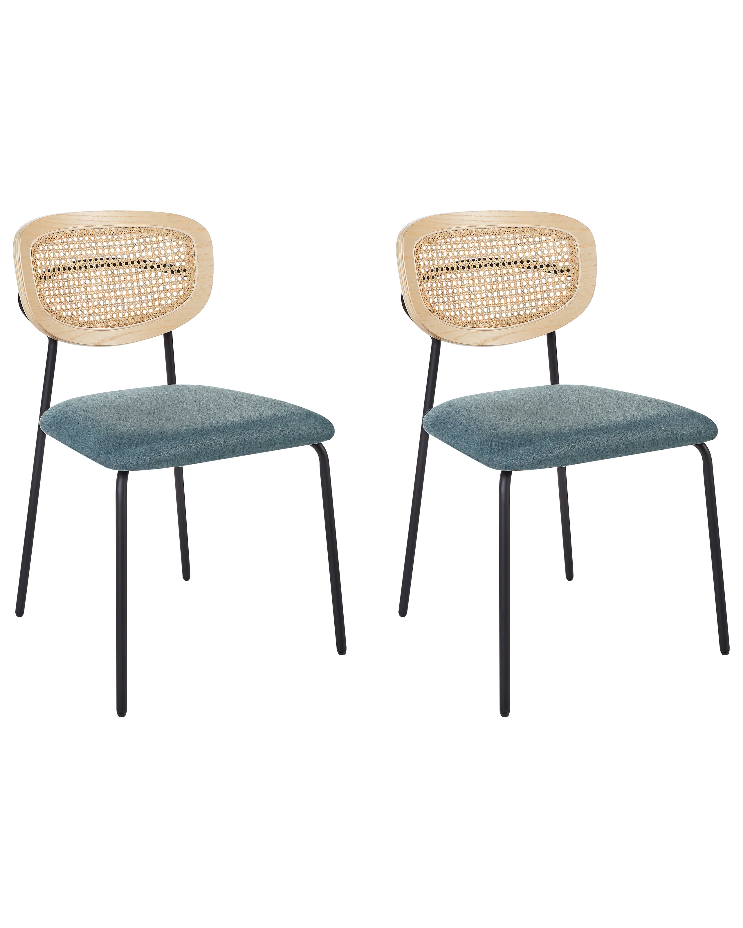Conjunto de 2 sillas de comedor MAYETTA Metal Verde azulado