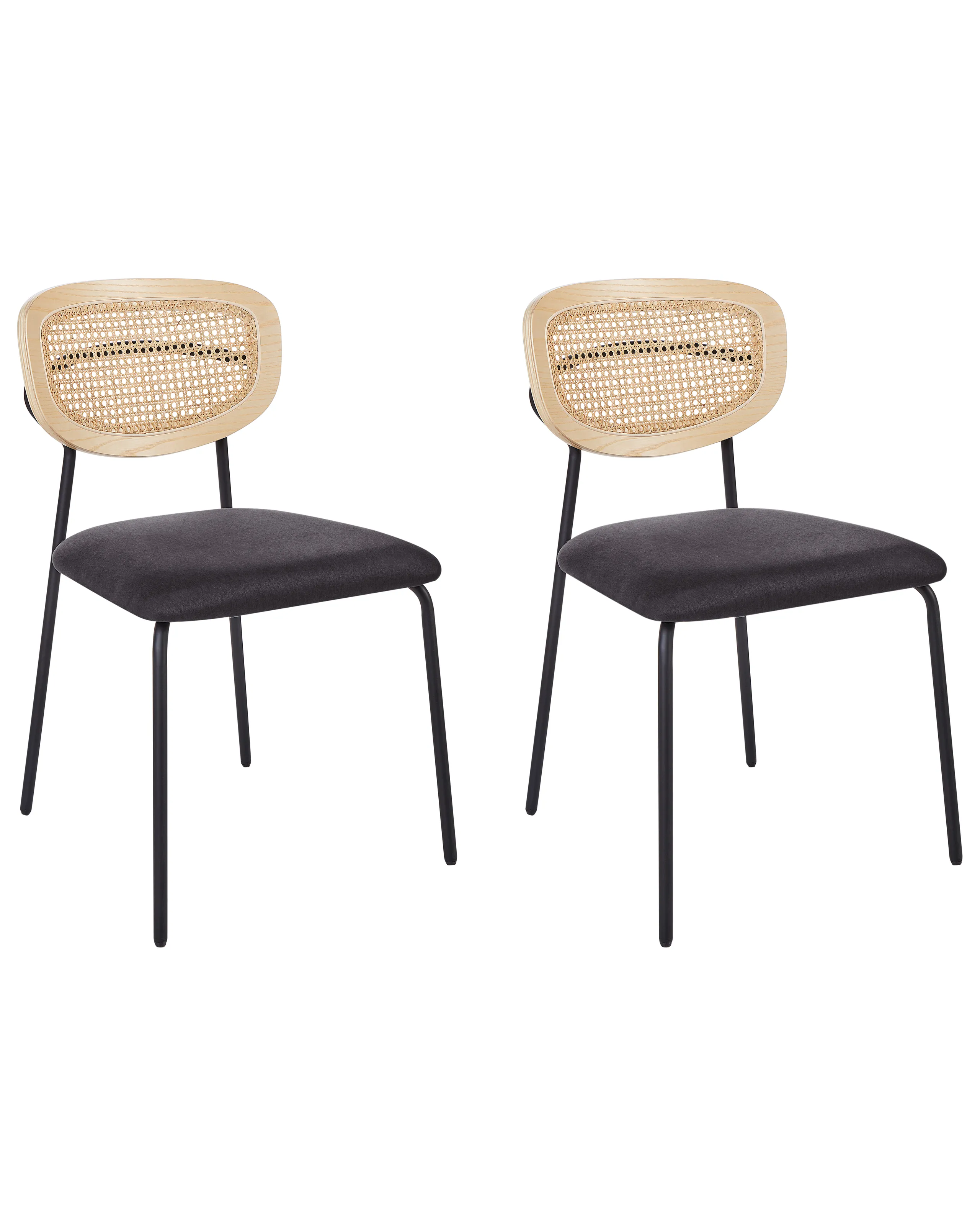 Conjunto de 2 sillas de comedor MAYETTA Metal Negro