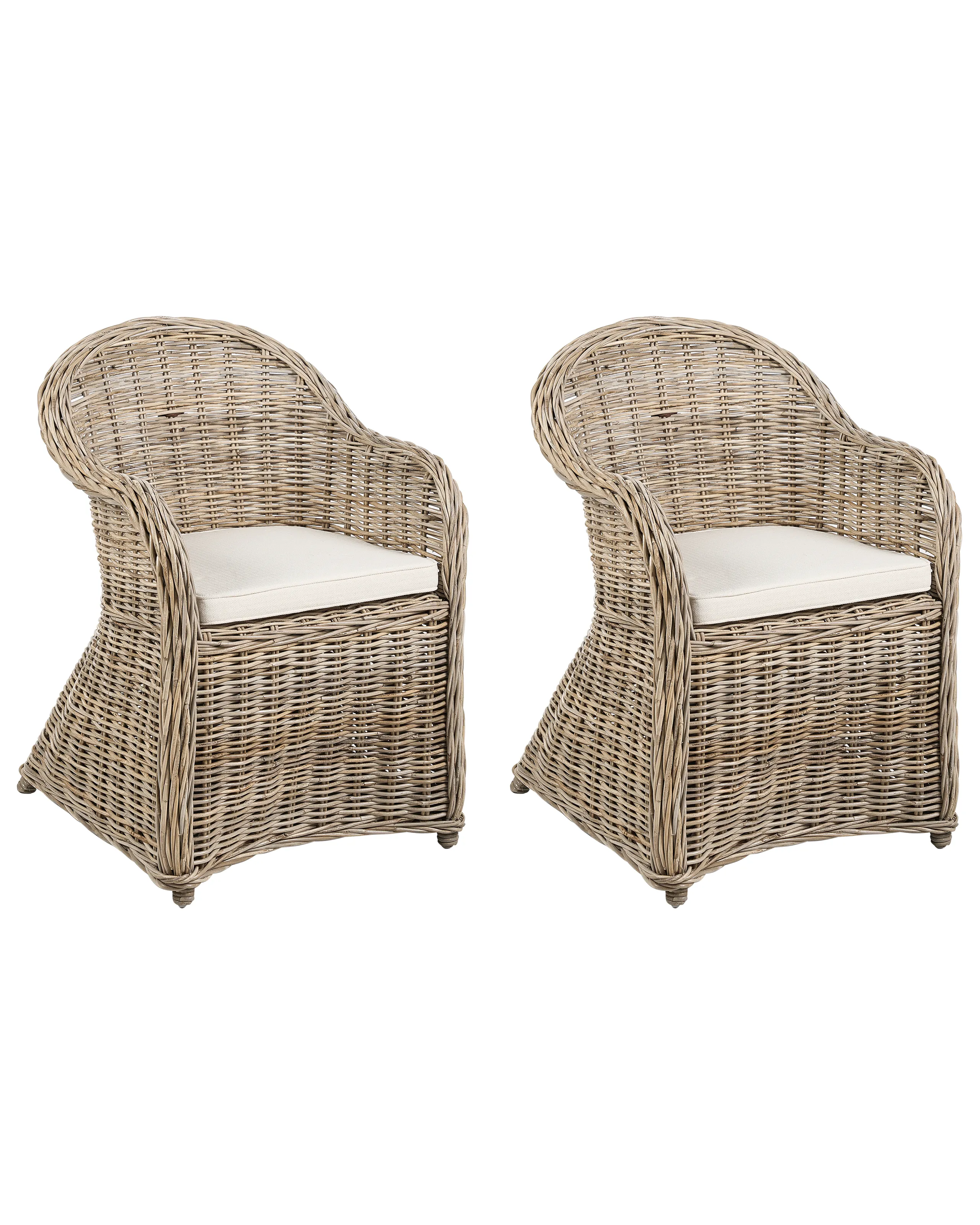 Conjunto de 2 sillones de jardín con cojines SUSUA II Ratán Natural