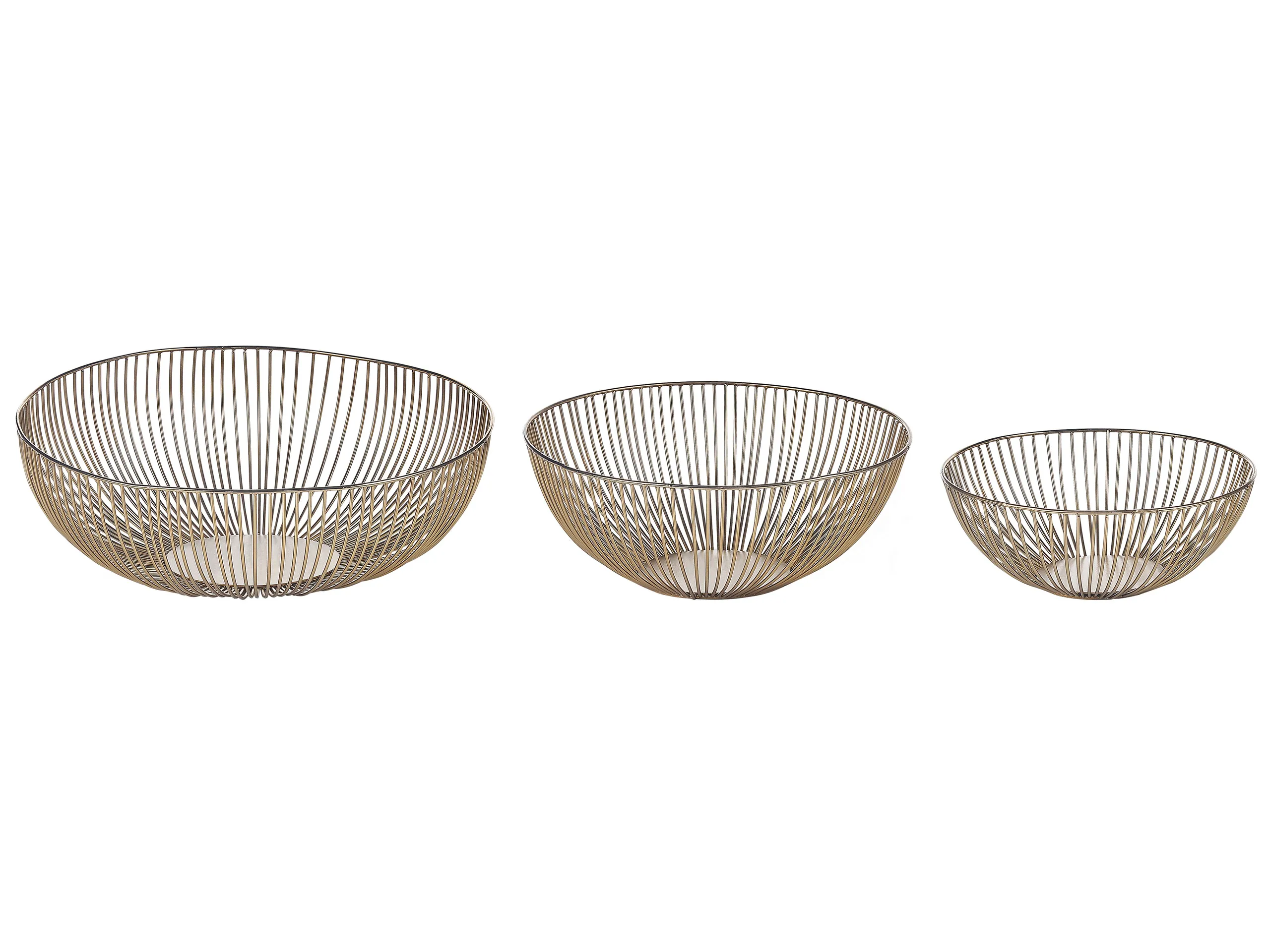 Conjunto de 3 cuencos decorativos GARUT Metal Dorado