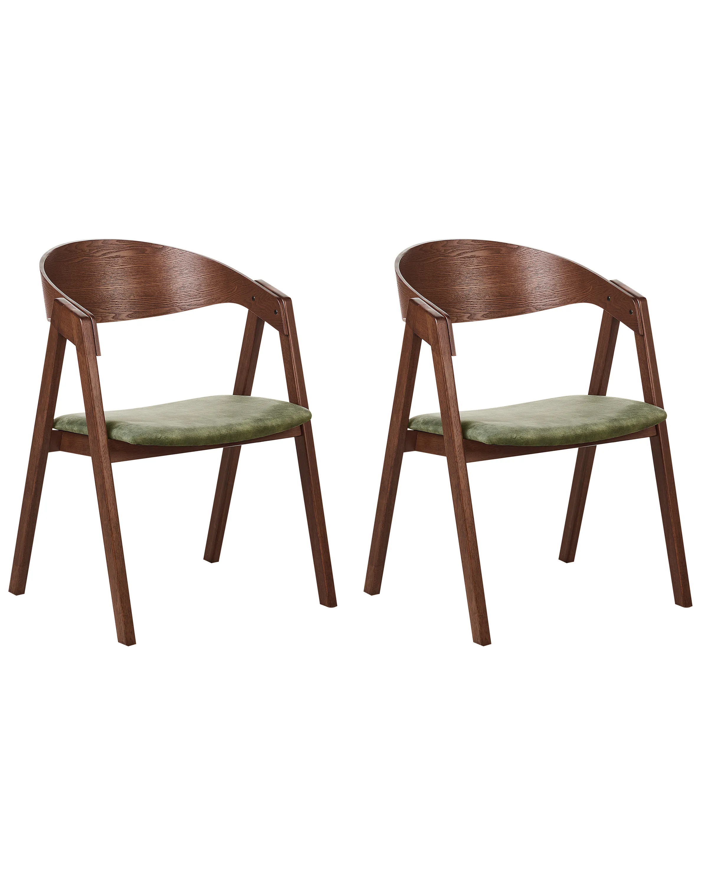 Conjunto de 2 sillas de comedor YUBA Madera Verde oscuro