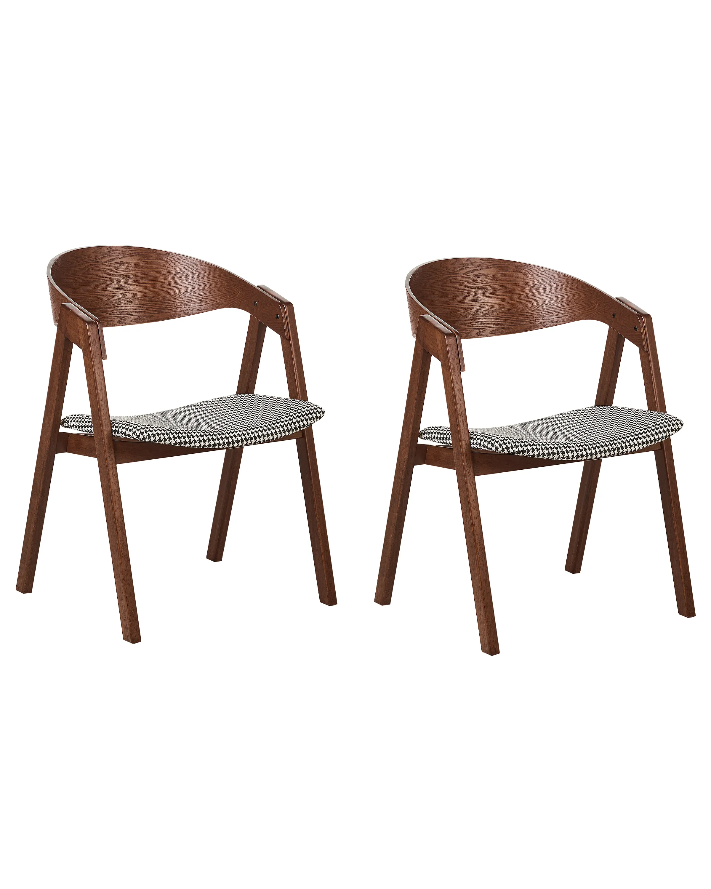 Conjunto de 2 sillas de comedor YUBA Madera Negro/Blanco
