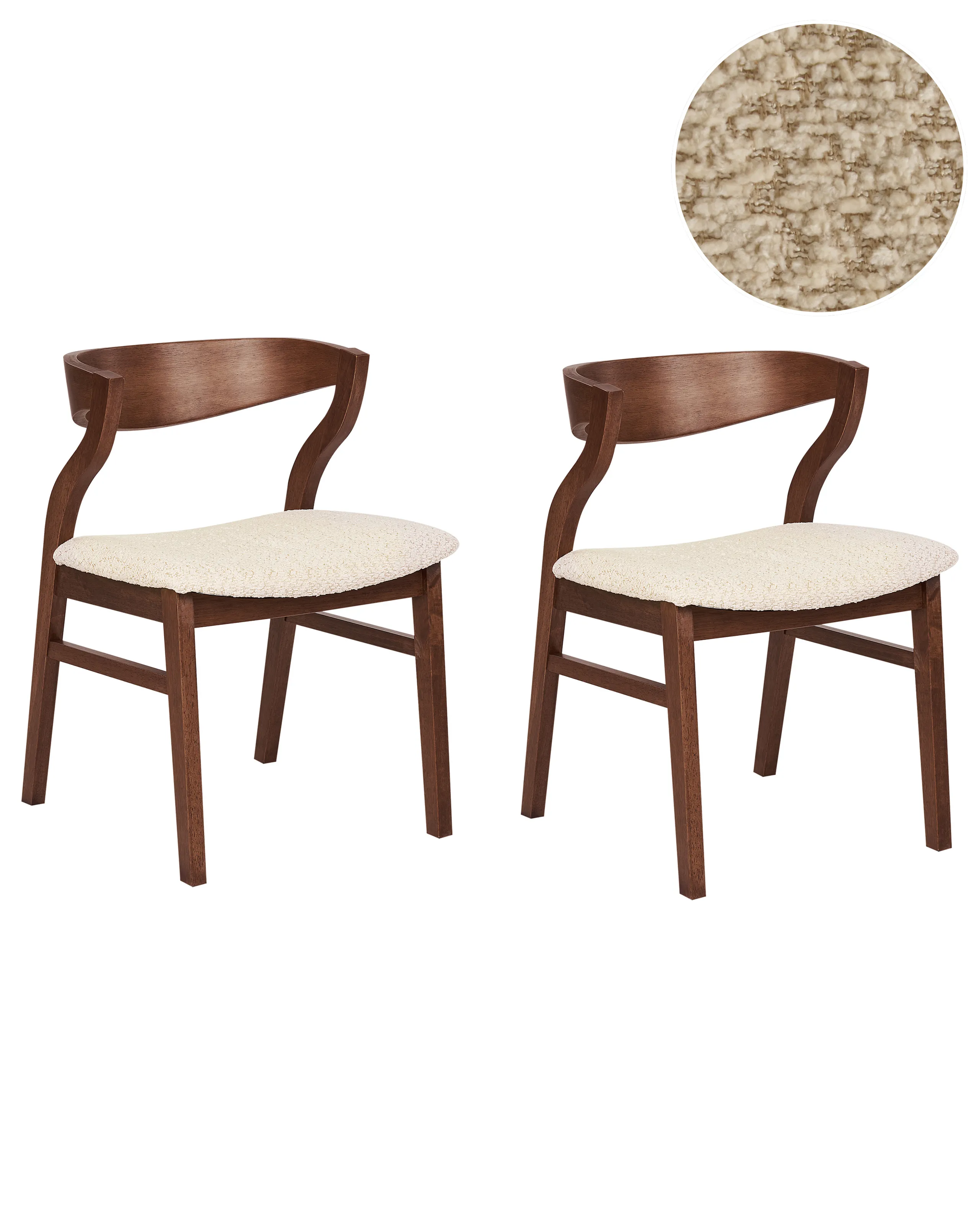 Conjunto de 2 sillas de comedor MAROA Madera Beige claro
