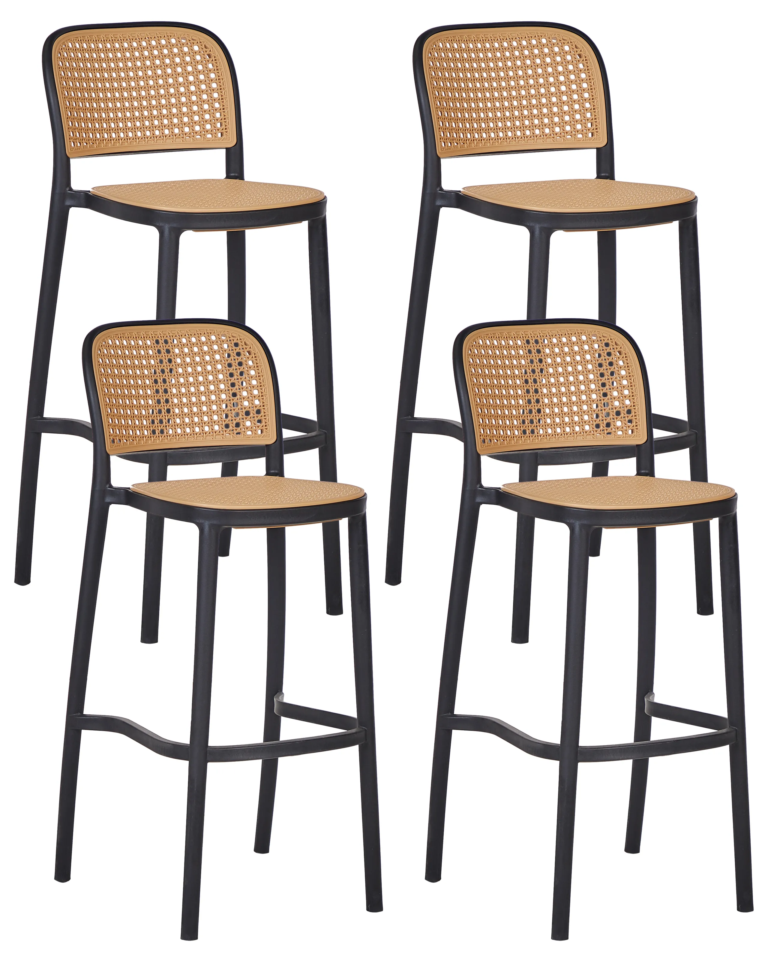Conjunto de 4 sillas de bar PLOSE Material sintético Beige