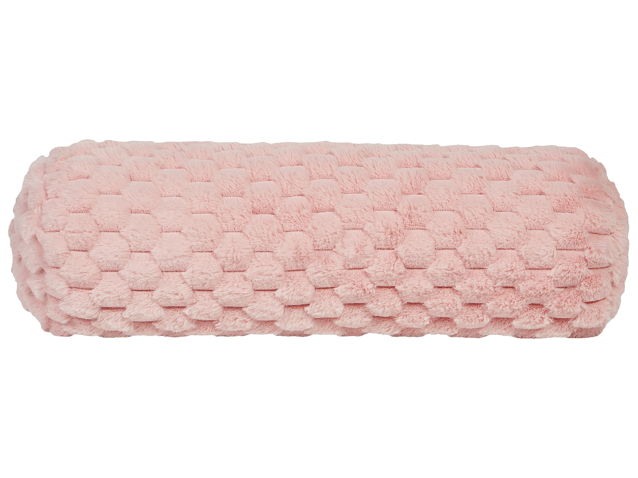 Cojín decorativo LINDEN Pelo sintético 22 x 60 cm Rosa Liso