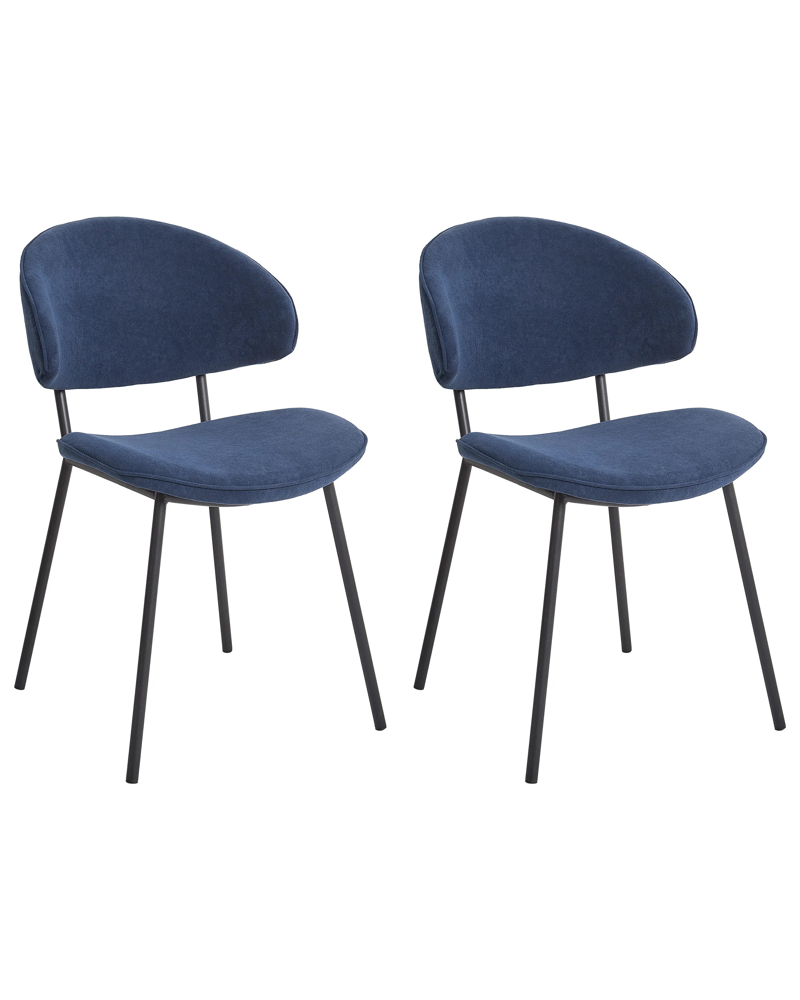 Conjunto de 2 sillas de comedor KIANA Tela Azul oscuro