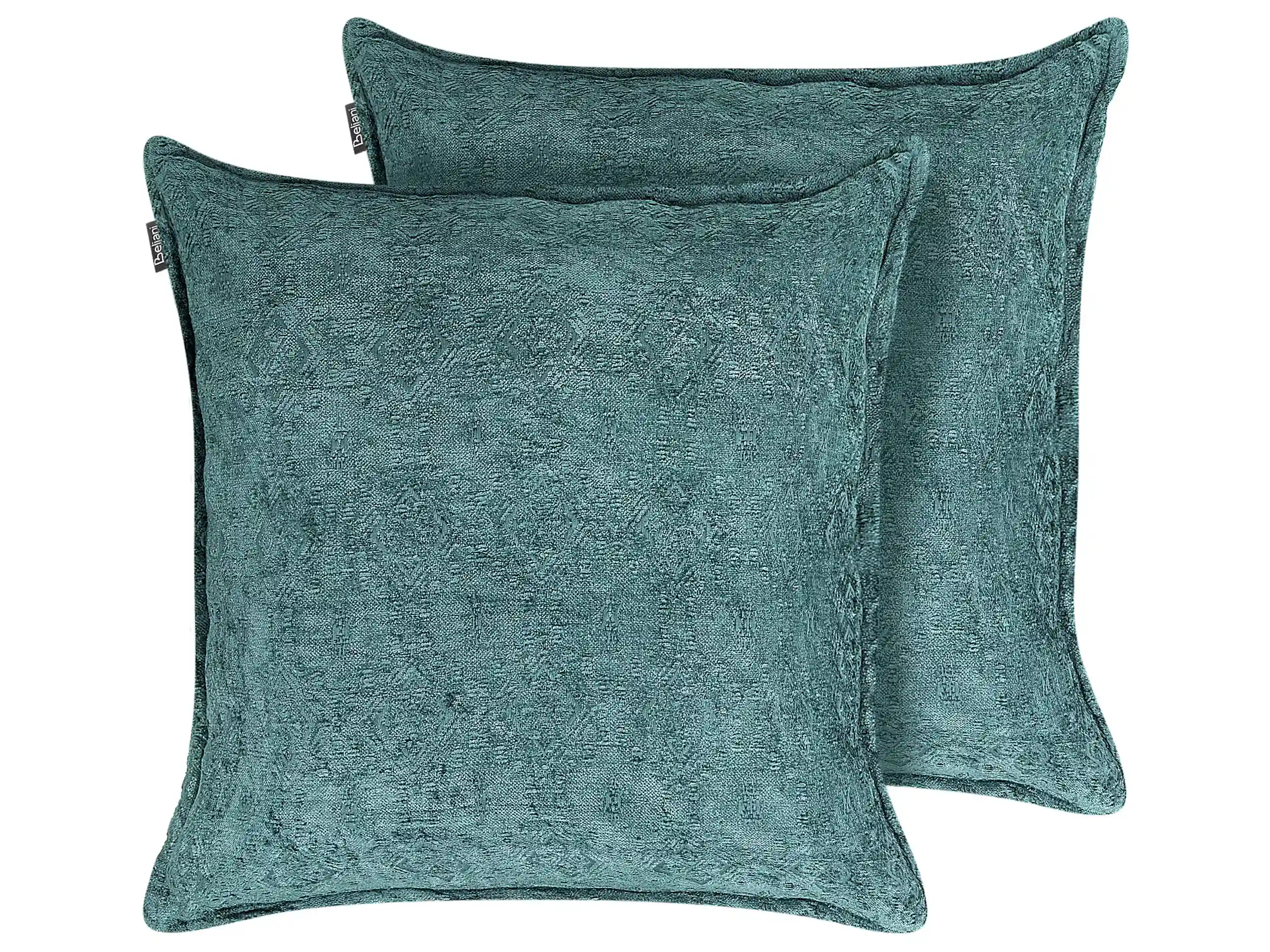 Conjunto de 2 cojines decorativos VERPIS Algodón 50 x 50 cm Azul Liso