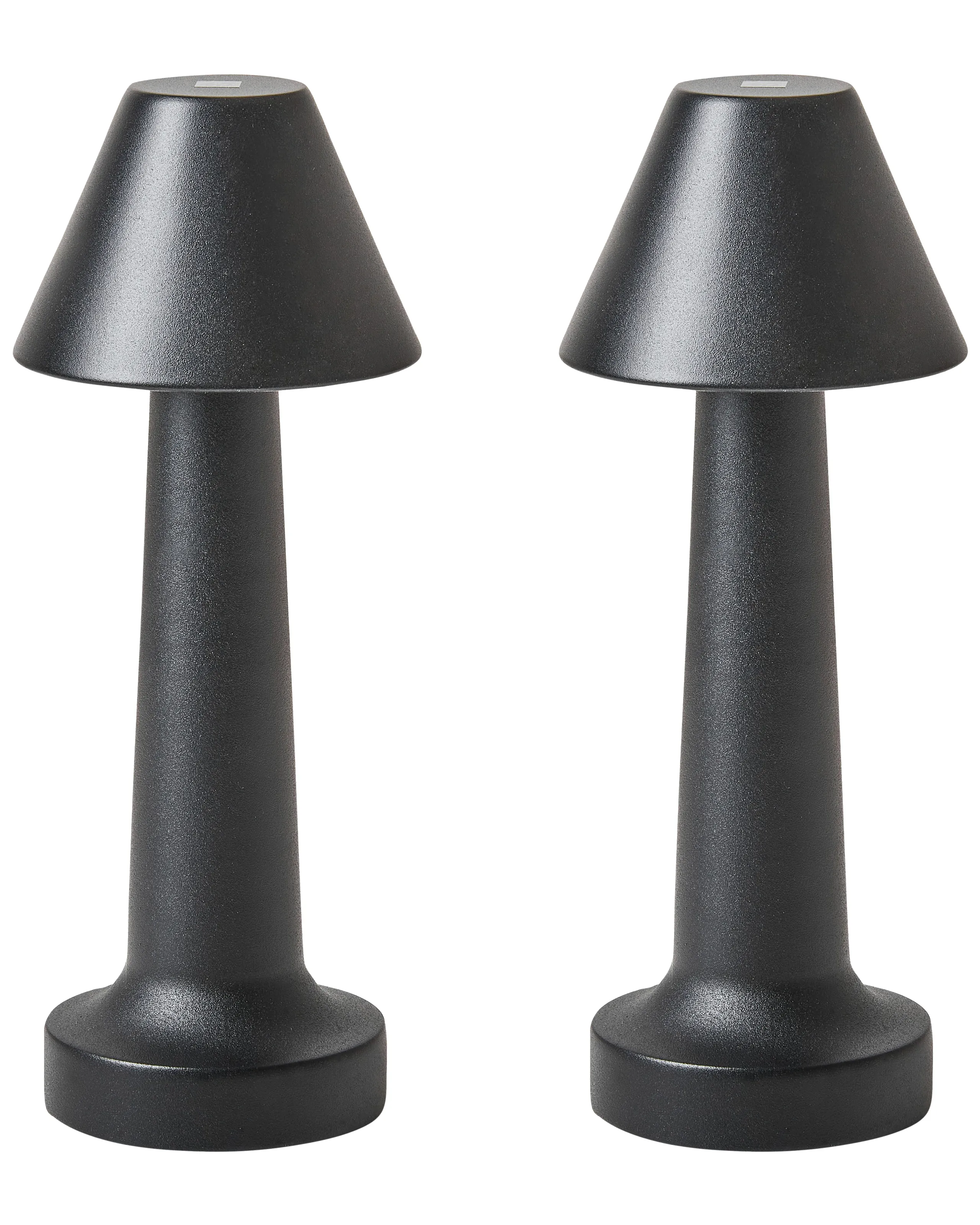Conjunto de 2 lámparas LED inalámbricas de mesa JOANES con regulador de intensidad Metal Negro