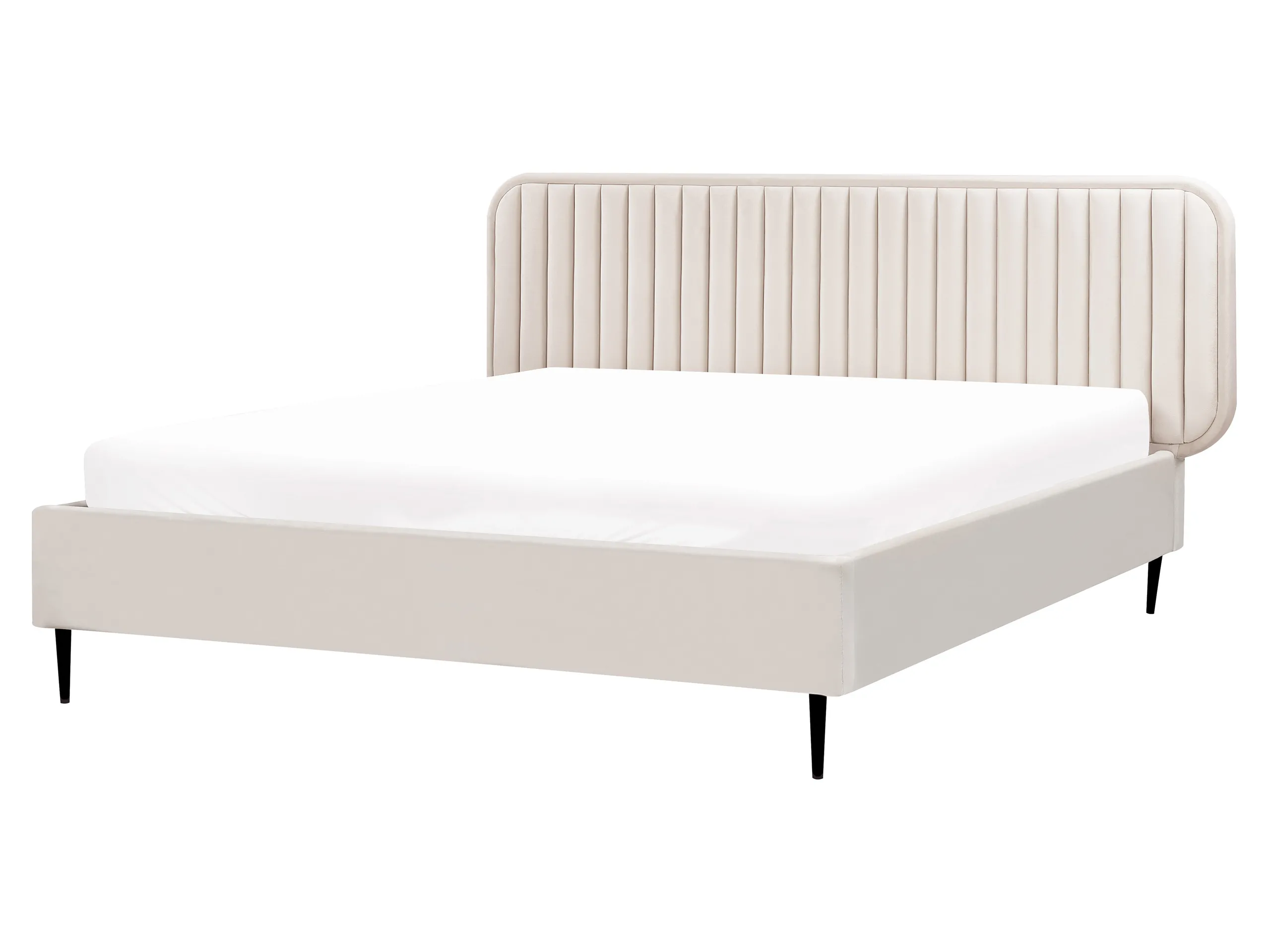 Cama Terciopelo BRIN 160 x 200 cm Beige