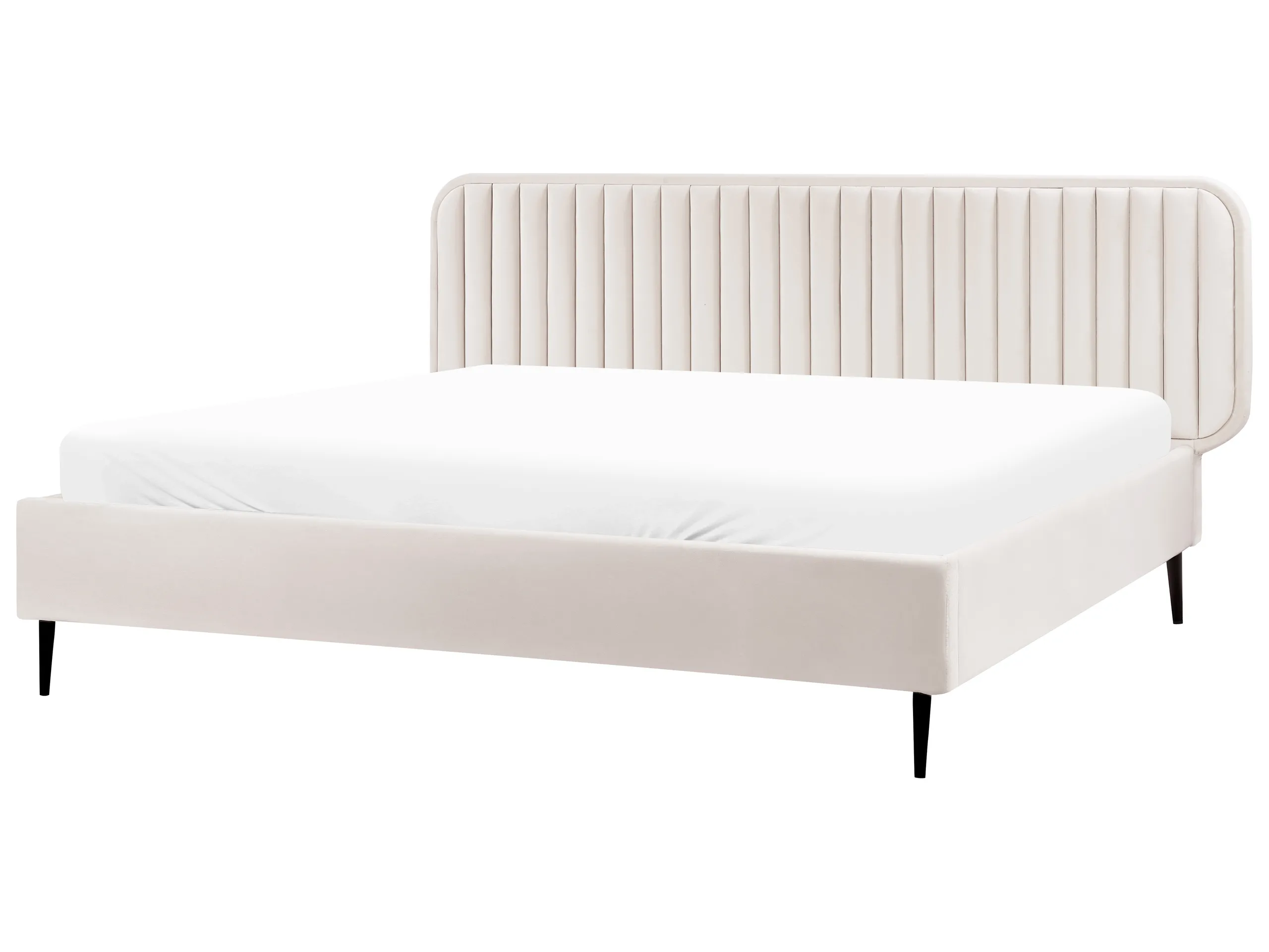 Cama Terciopelo BRIN 180 x 200 cm Beige