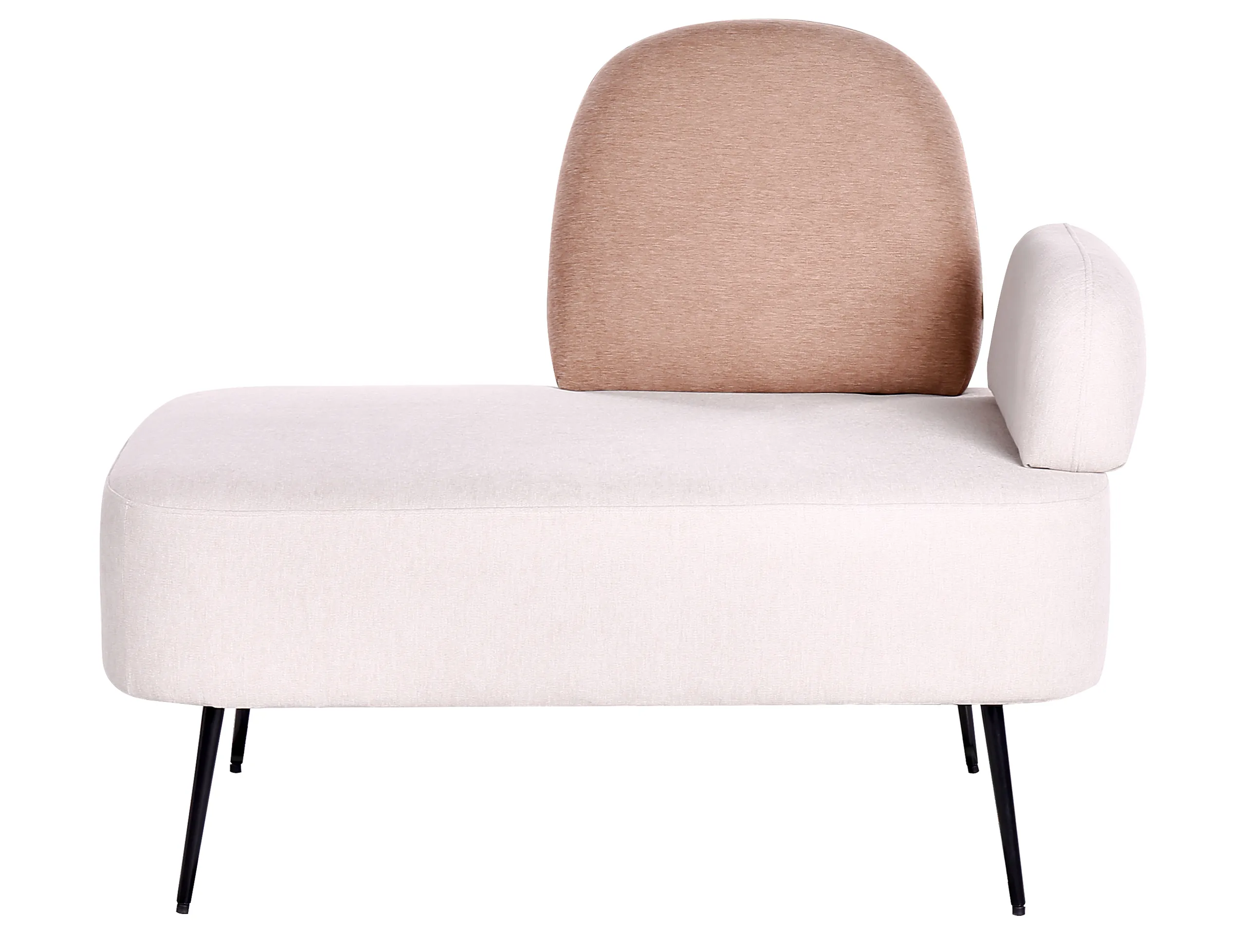 Chaise longue derecho ARCEY Tela Marrón