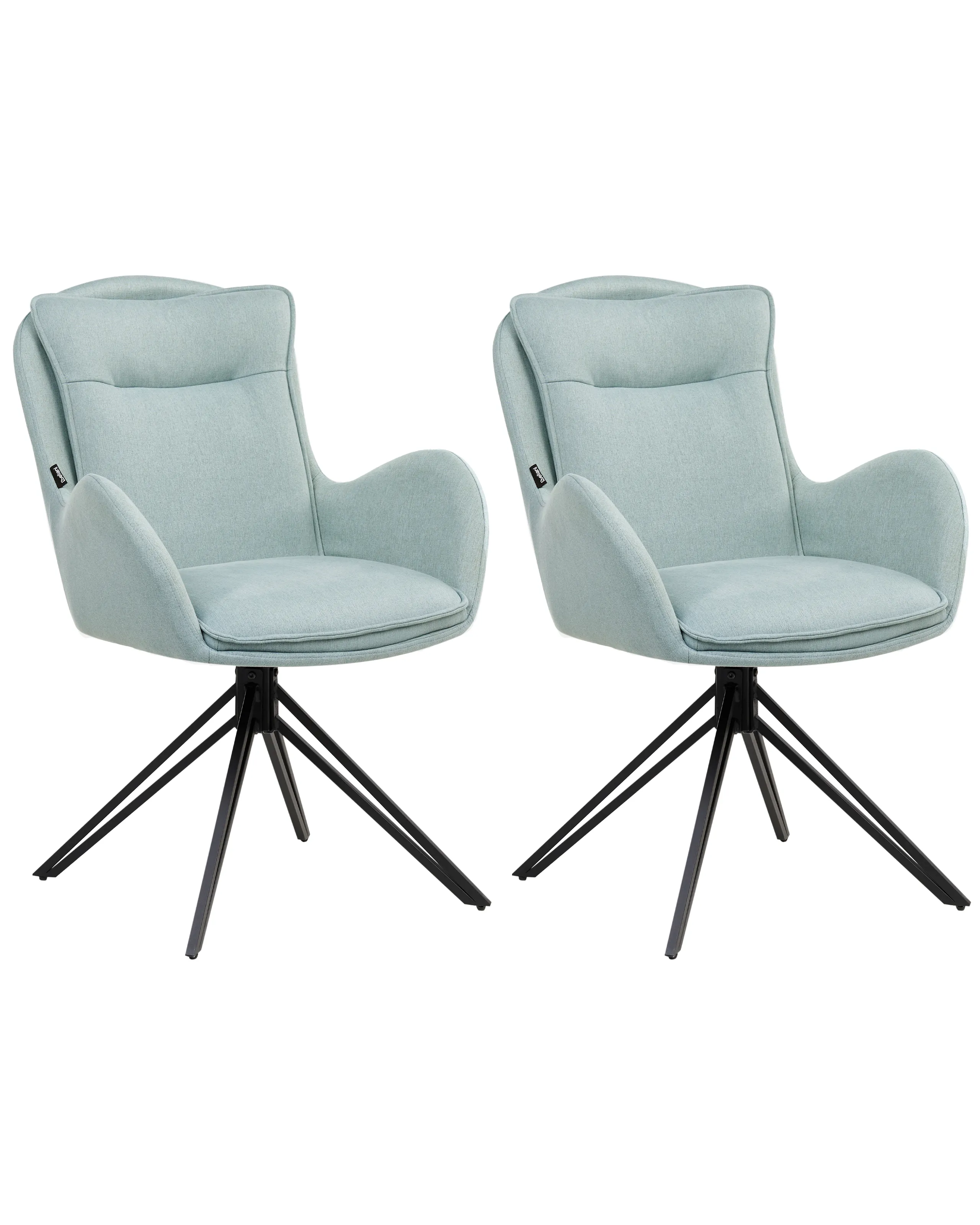Conjunto de 2 sillas de comedor giratoria AVELAR Tela Azul claro