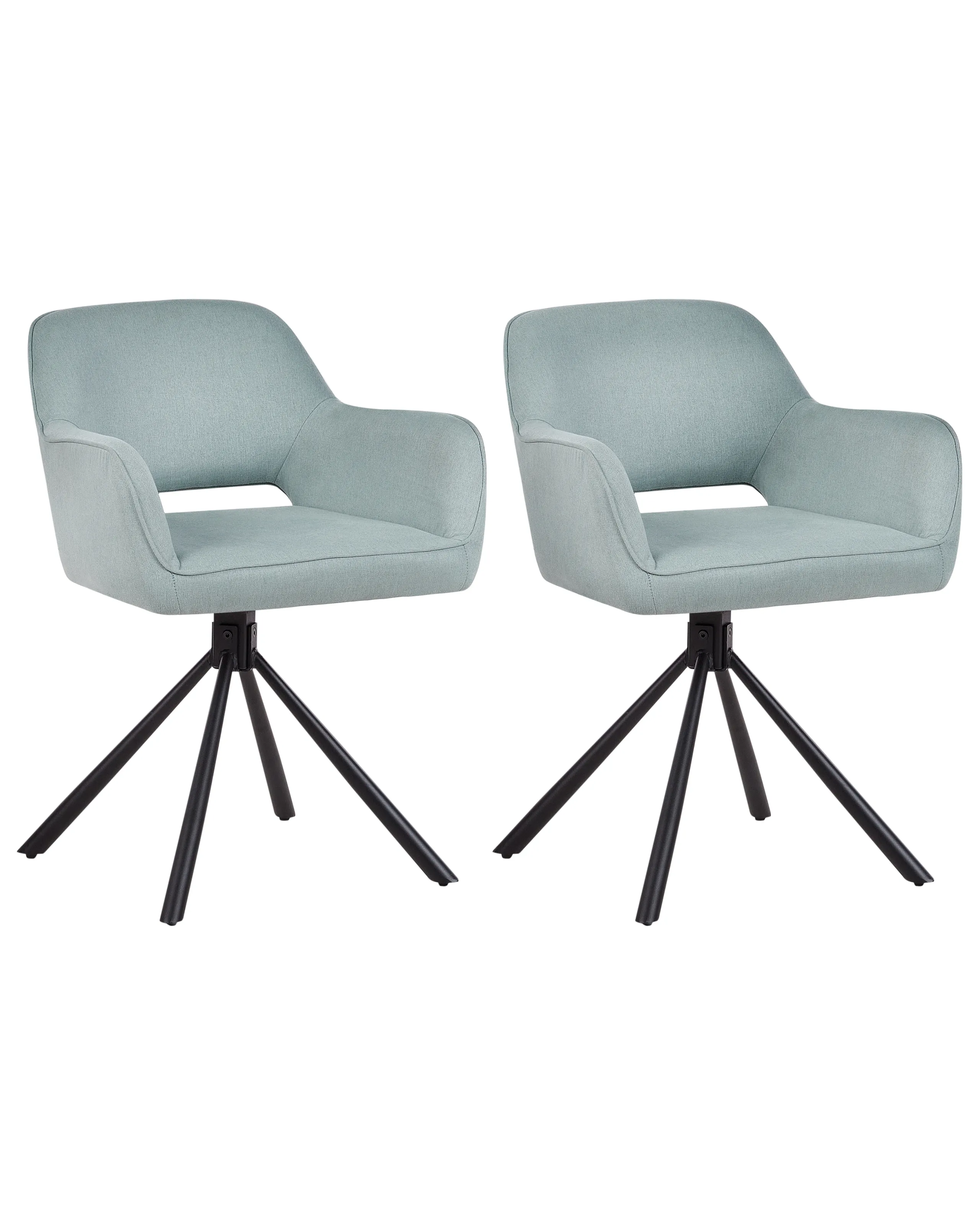 Conjunto de 2 sillas de comedor giratoria LOURES Tela Azul claro