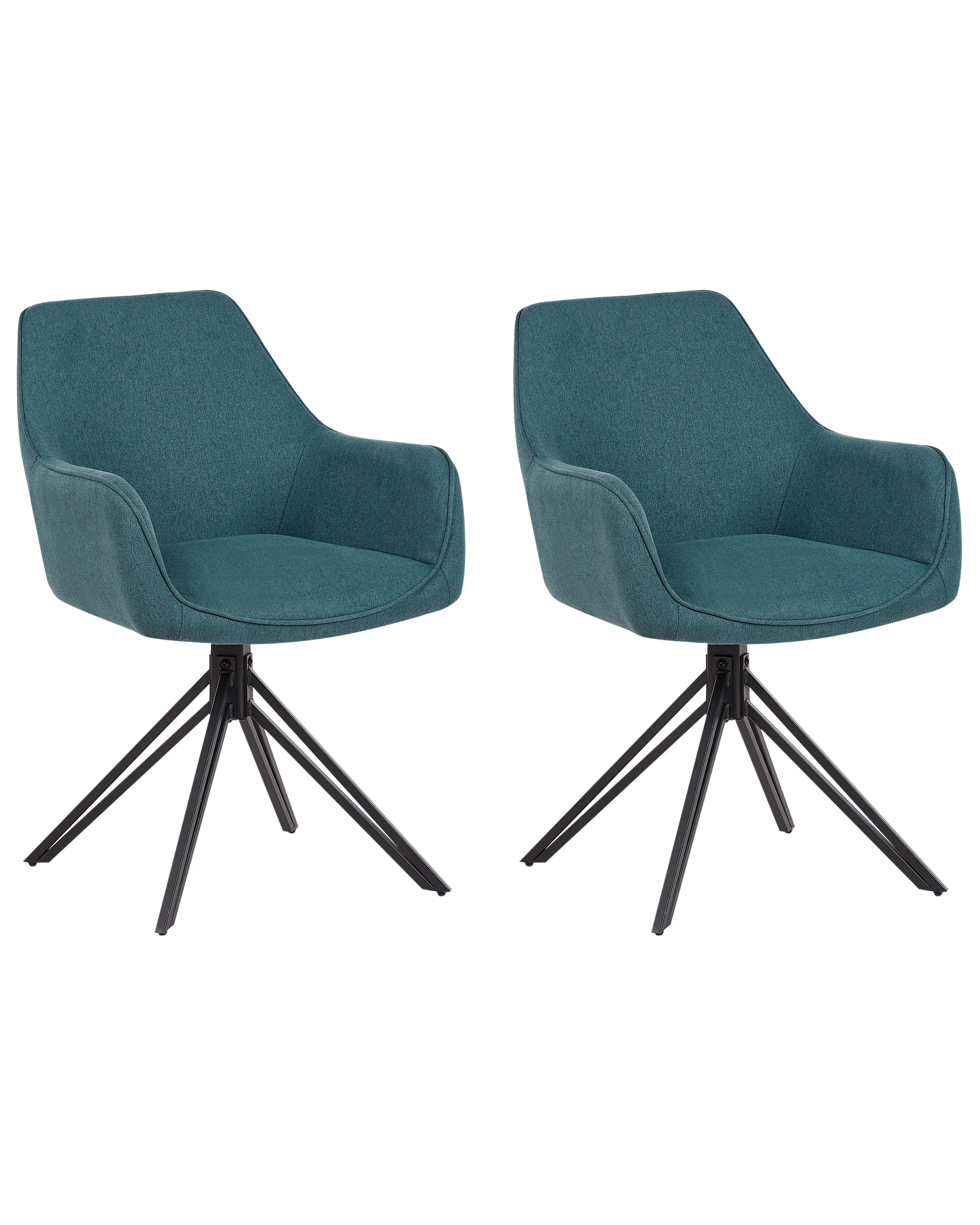 Conjunto de 2 sillas de comedor giratoria JODAR Tela Verde azulado
