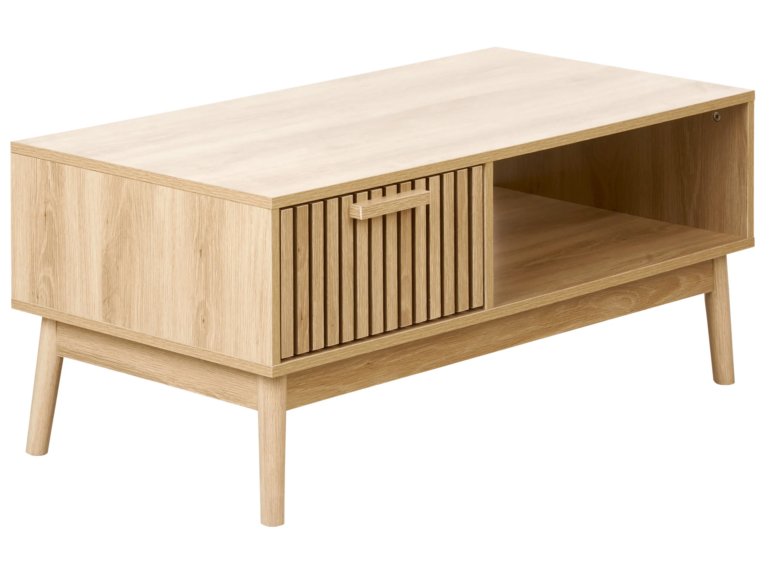 Coffee Table LYNWOOD Light Brown with Storage