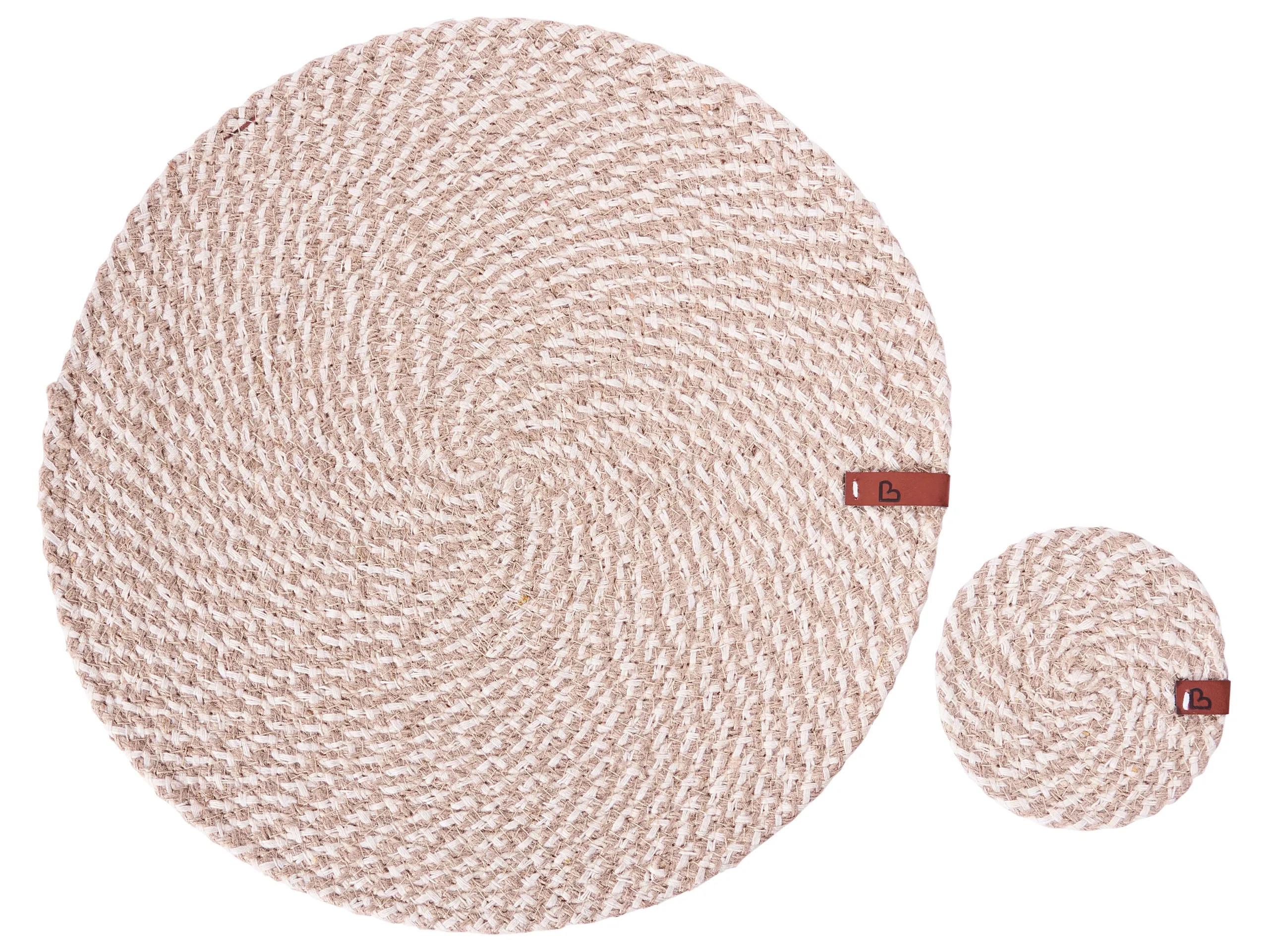 12 Piece Placemats and Coasters Set PIPTURUS Jute Natural
