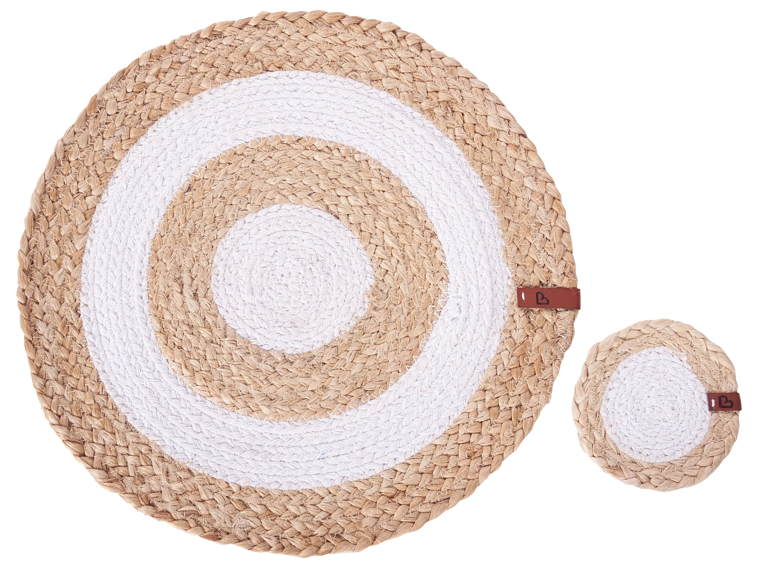 12 Piece Placemats and Coasters Set TUMERIC Jute Natural