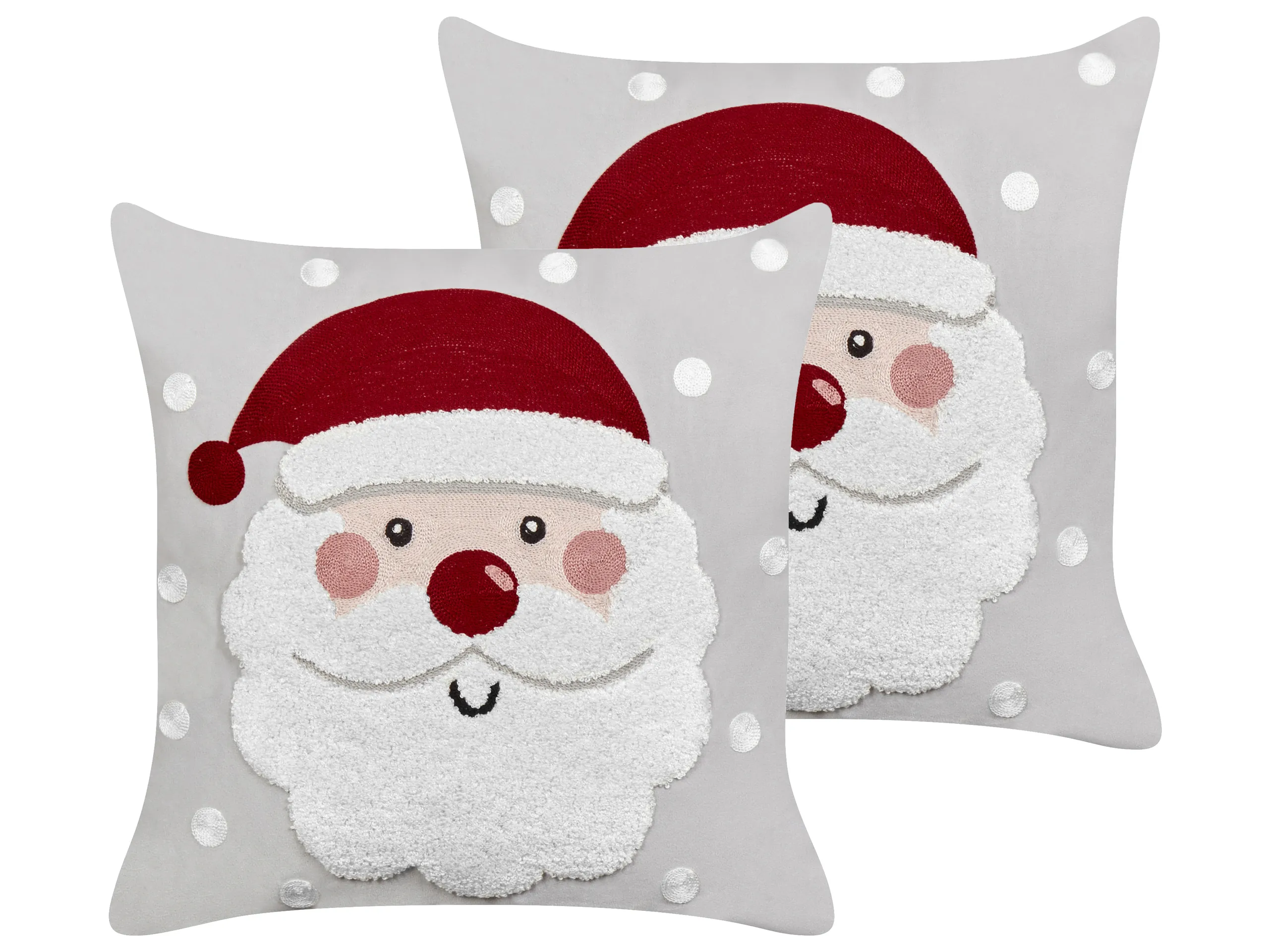 Conjunto de 2 cojines decorativos SWEETENER Terciopelo 45 x 45 cm Gris