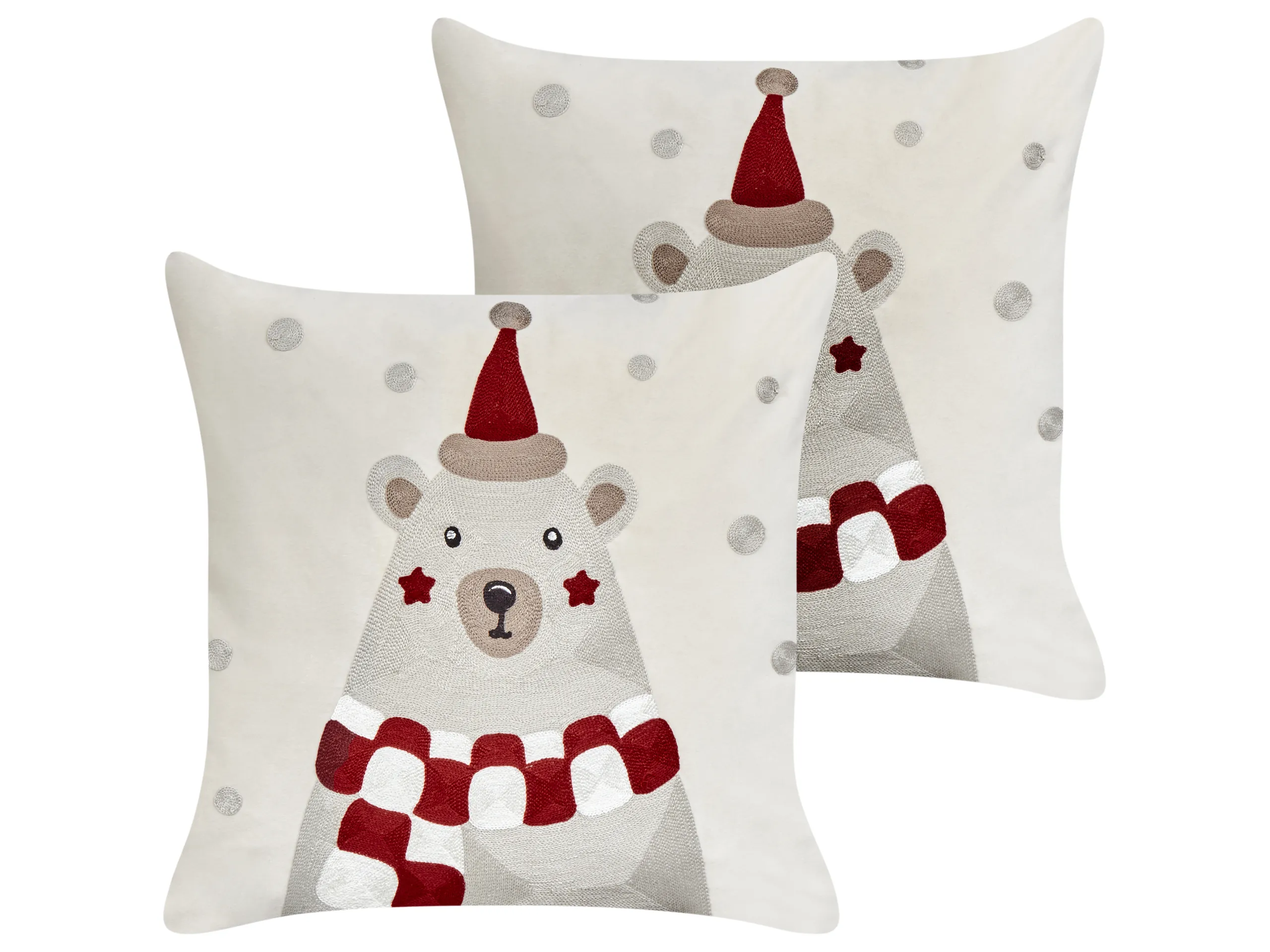 Conjunto de 2 cojines decorativos JELLIES Terciopelo 45 x 45 cm Blanco crema