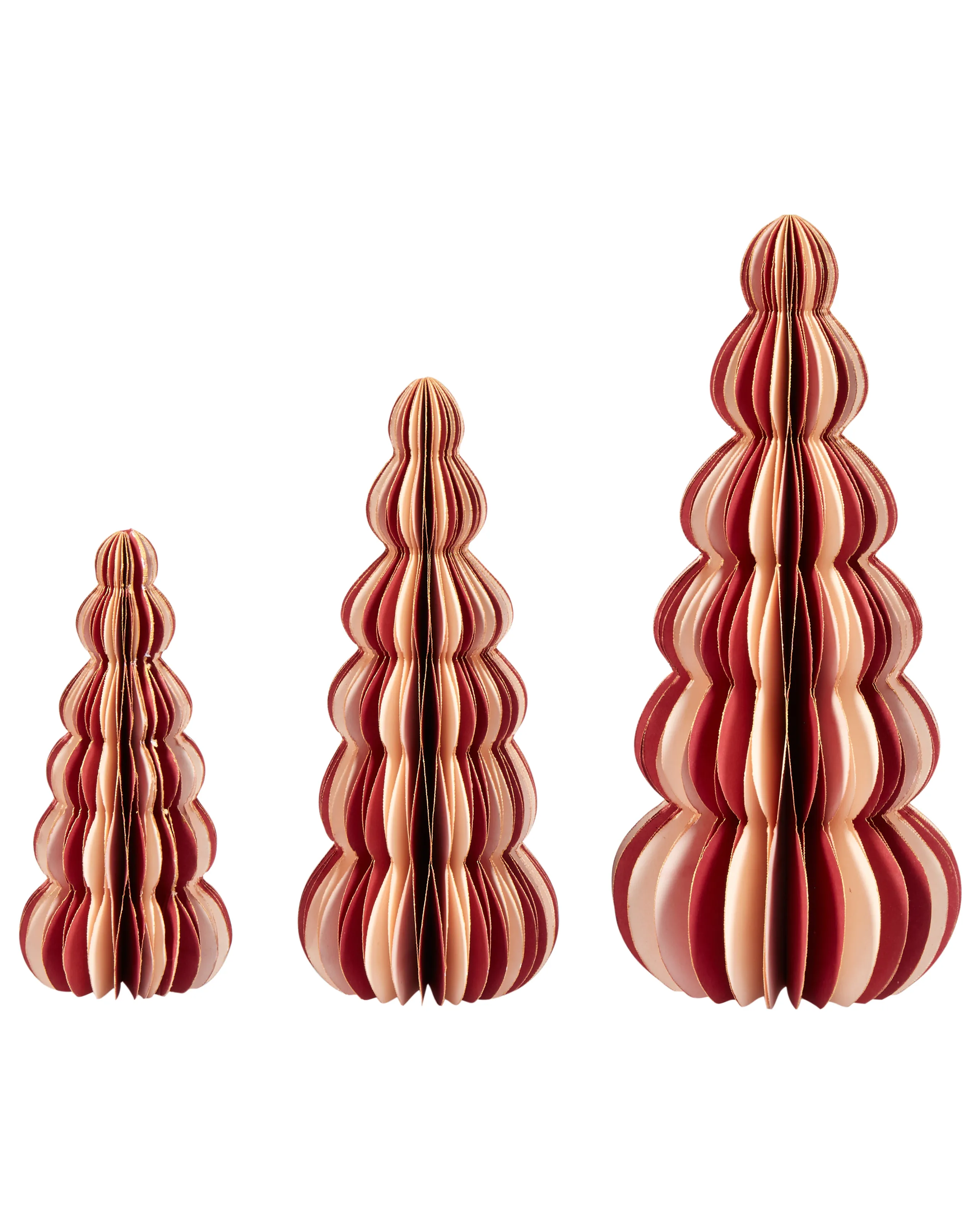 Conjunto de 3 figuras DHAULAGIRI Árbol de Navidad 15/20/25 cm Rojo