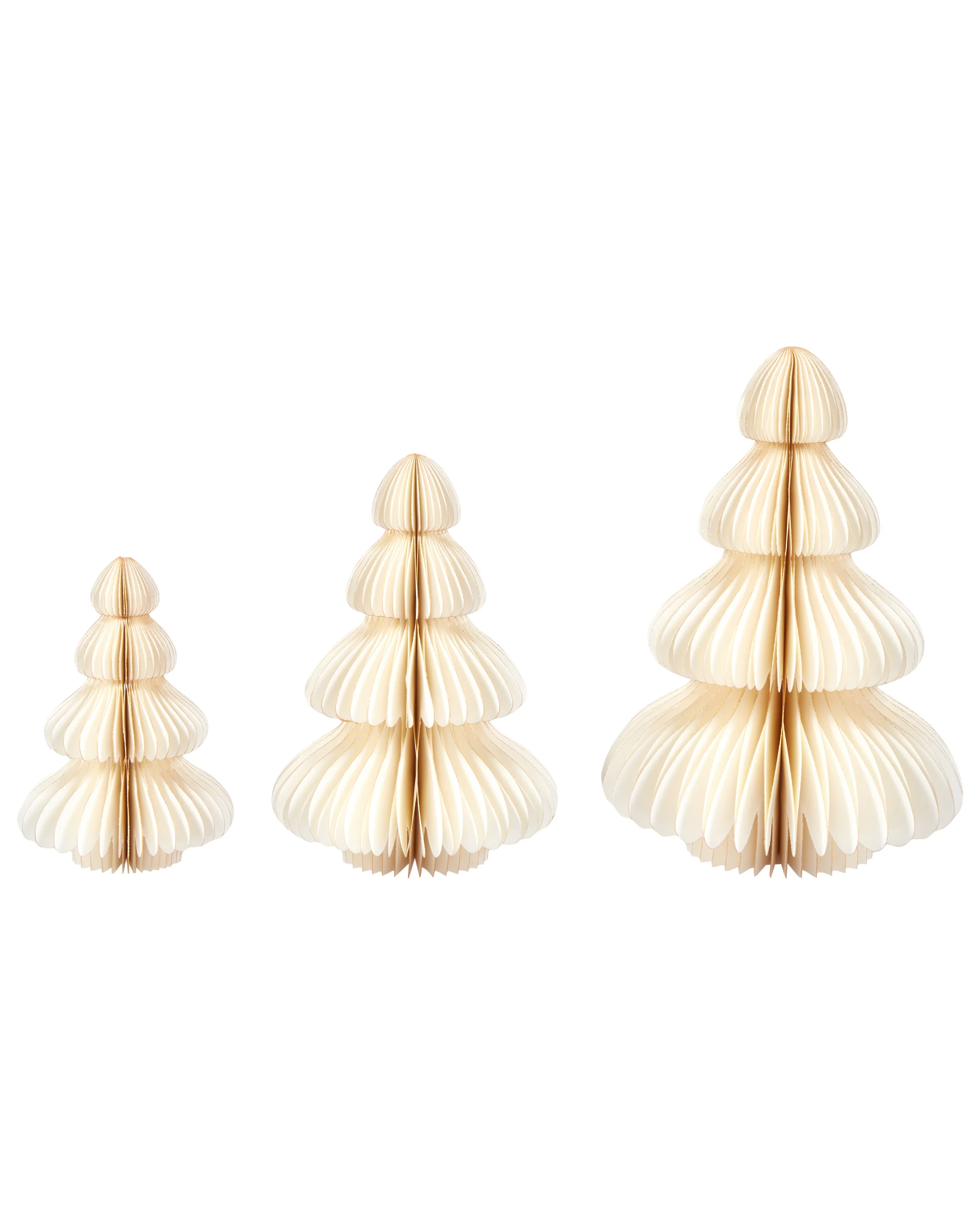 Conjunto de 3 figuras NILGIRI Árbol de Navidad 15/20/25 cm Beige