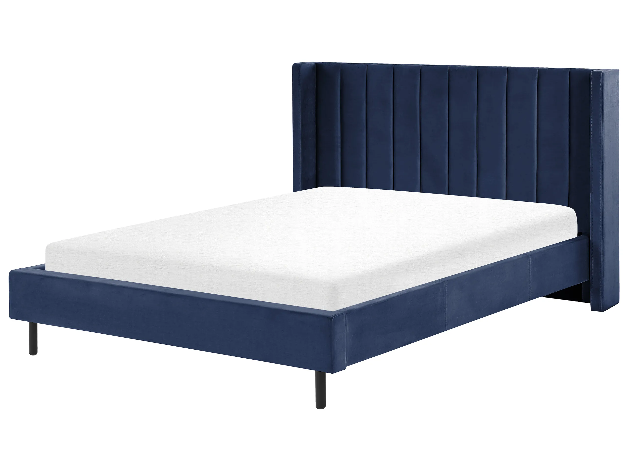 Cama Terciopelo VILLETTE 160 x 200 cm Azul marino