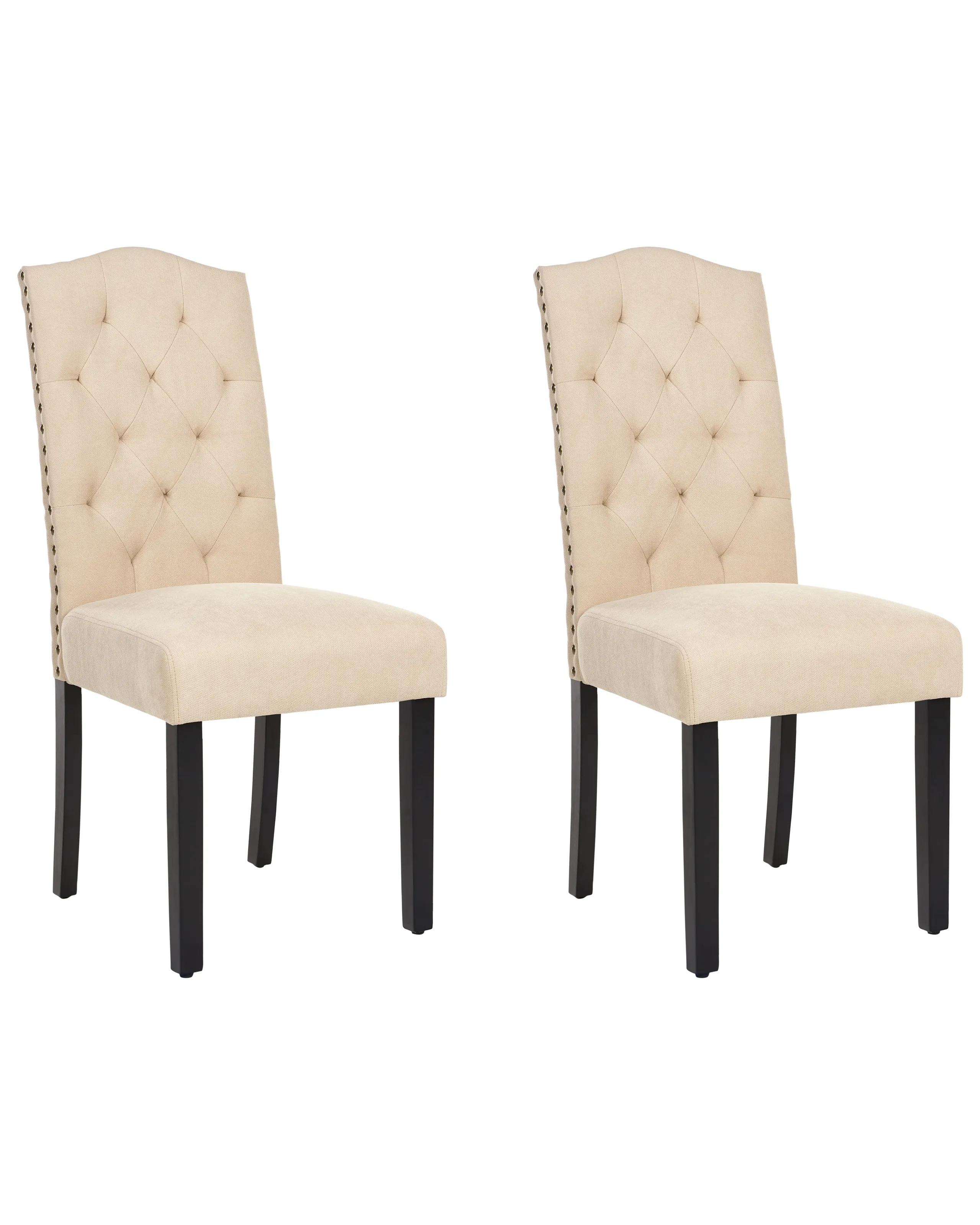 Conjunto de 2 sillas de comedor SHIRLEY Tela Beige