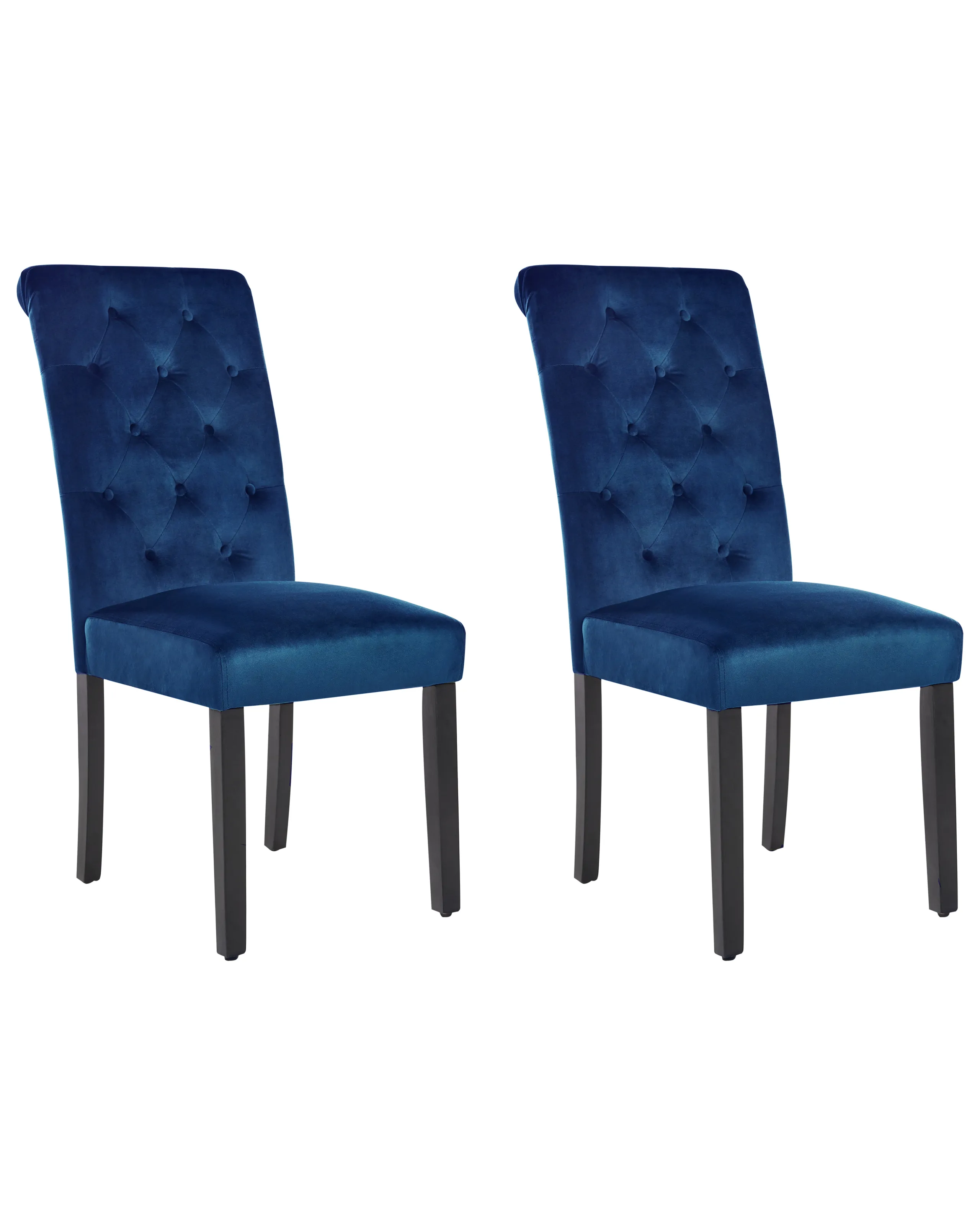 Conjunto de 2 sillas de comedor VELVA Terciopelo Azul oscuro