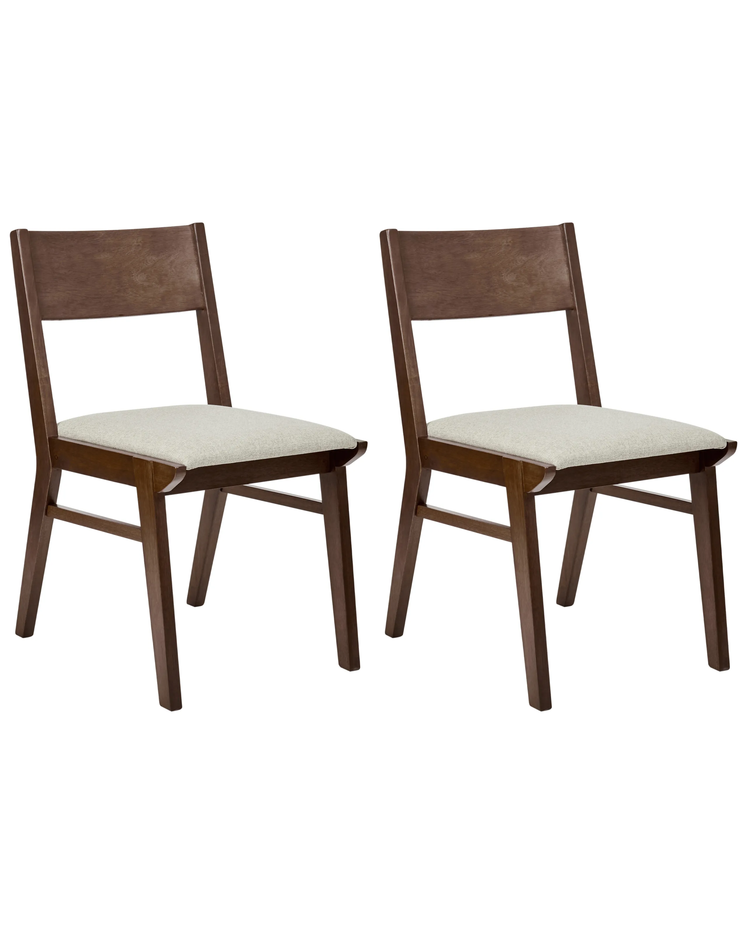 Conjunto de 2 sillas de comedor ENOLA Madera Marrón/Beige claro