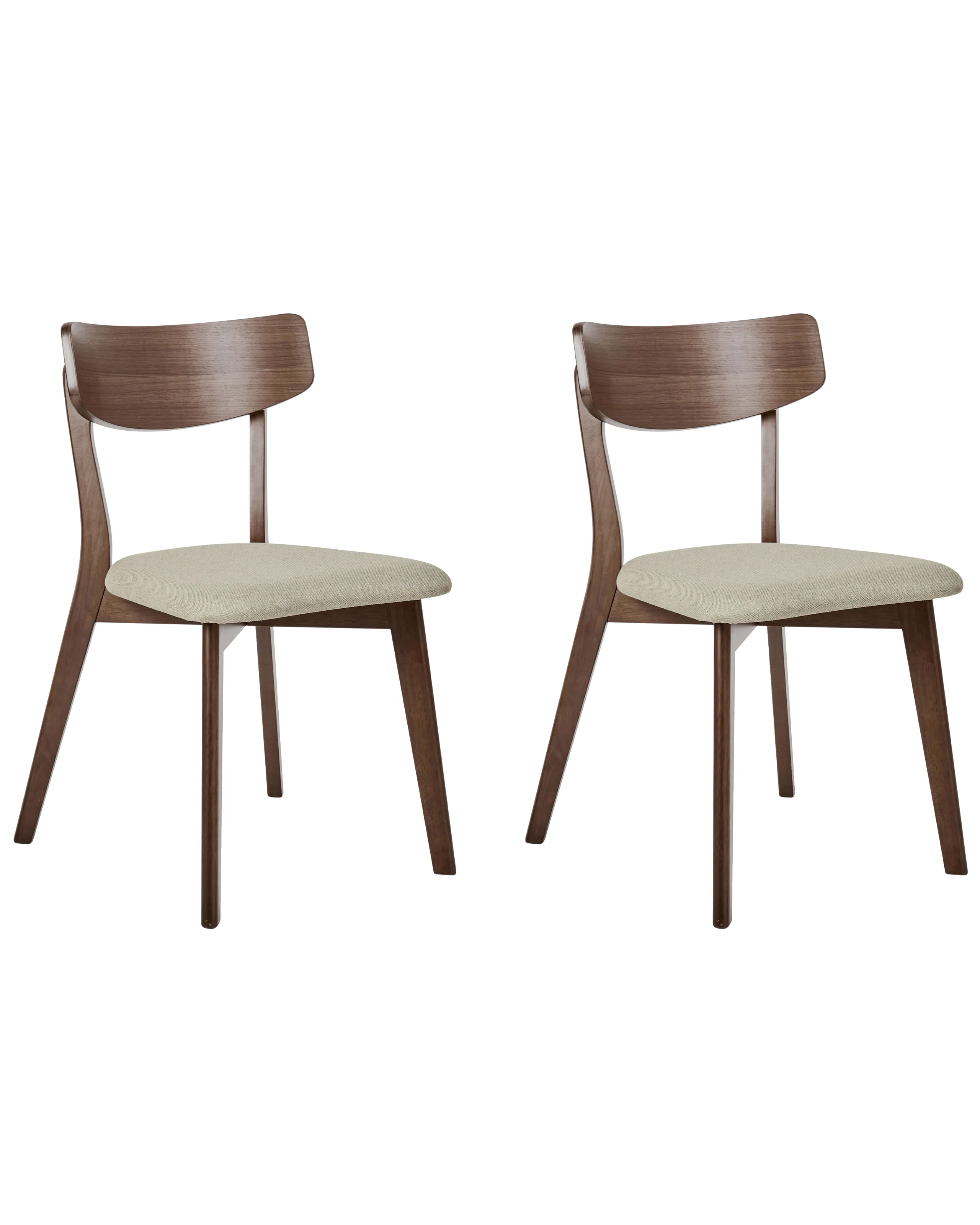 Conjunto de 2 sillas de comedor HOPE Madera Marrón/Beige