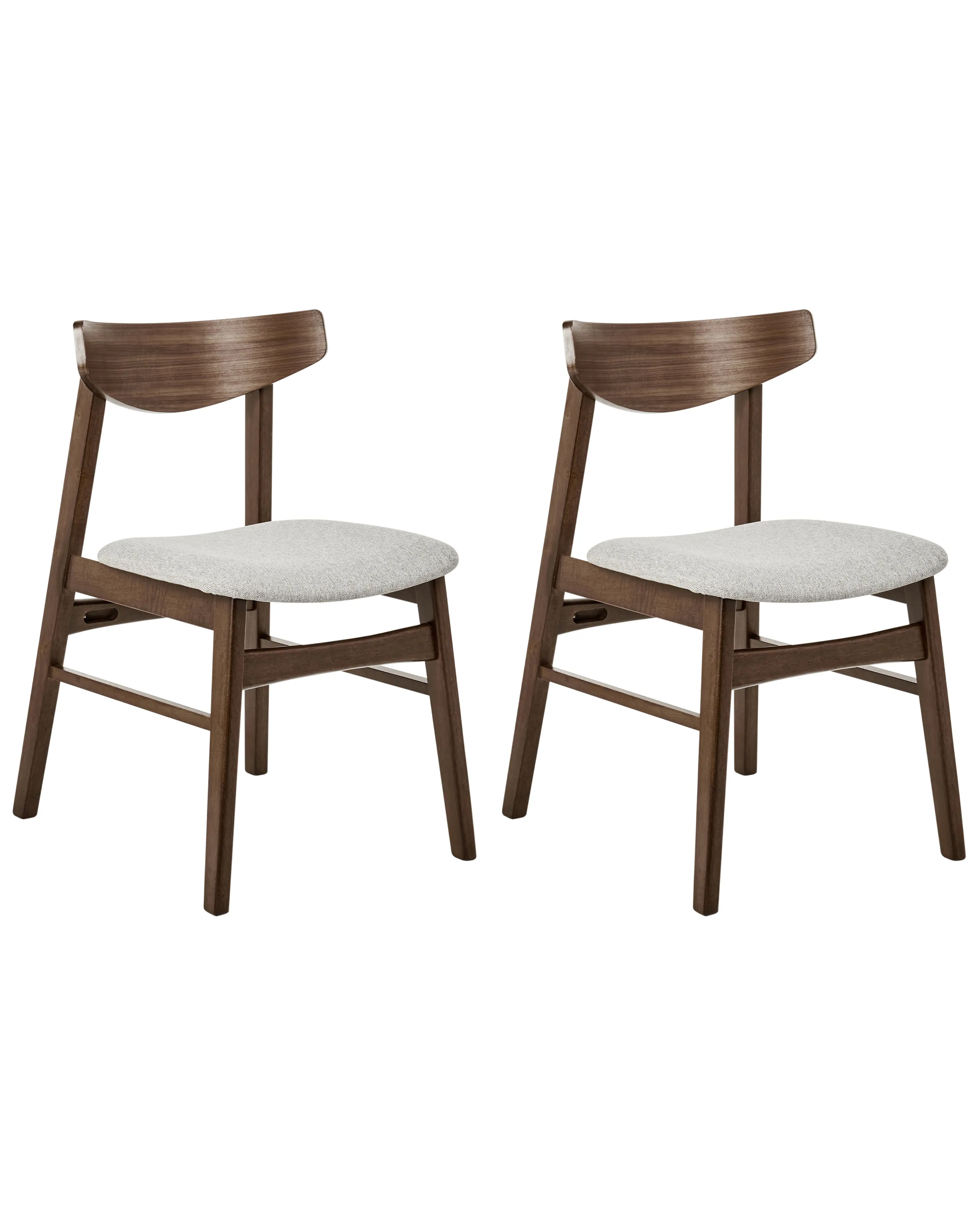 Conjunto de 2 sillas de comedor SMILEY Madera Marrón/Gris