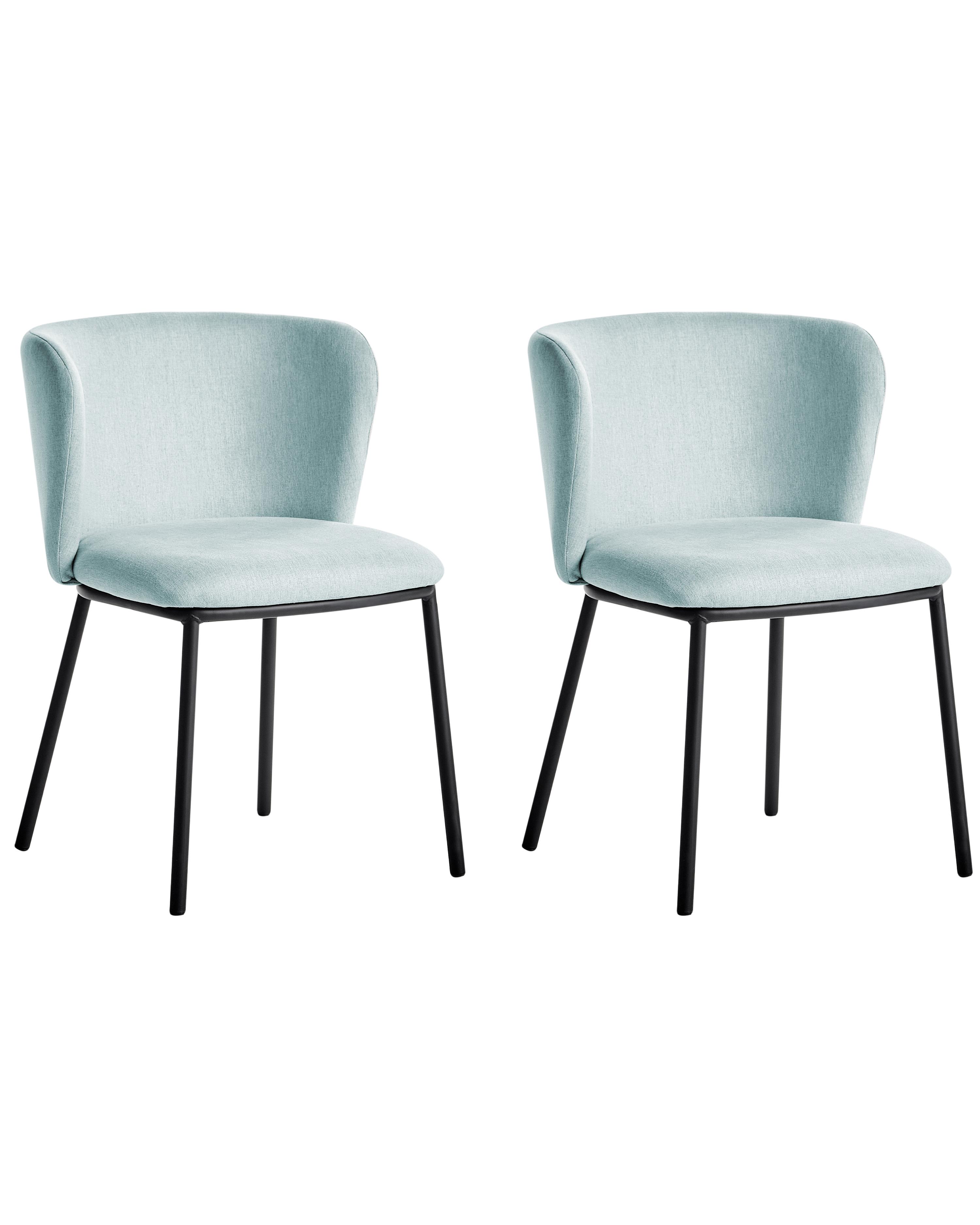 Conjunto de 2 sillas de comedor MINA Tela Azul claro
