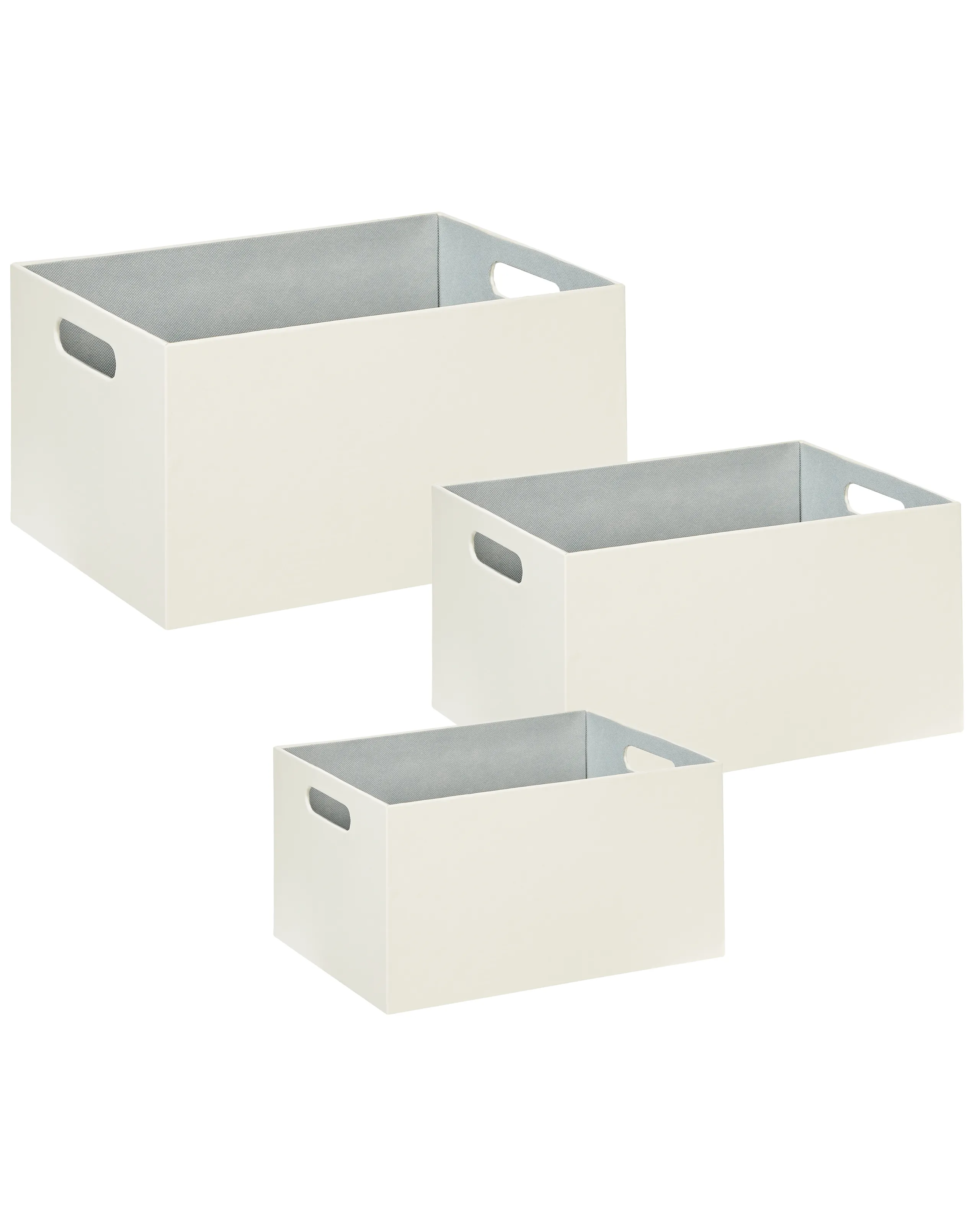 Conjunto de 3 cajas LARSA Piel sintética Beige