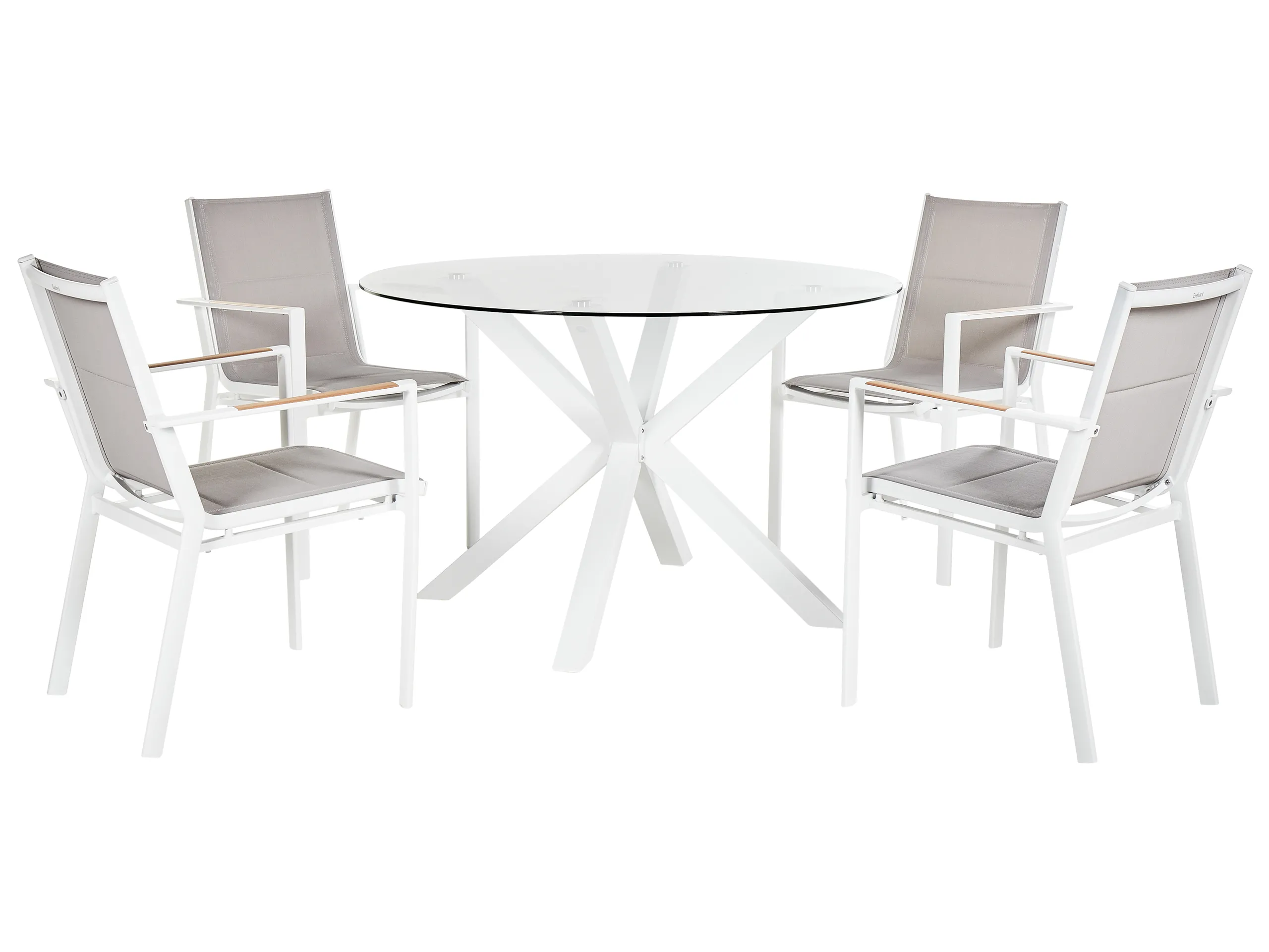 Garden Dining Set 4 Seater MALETTO/BUSSETO Metal White