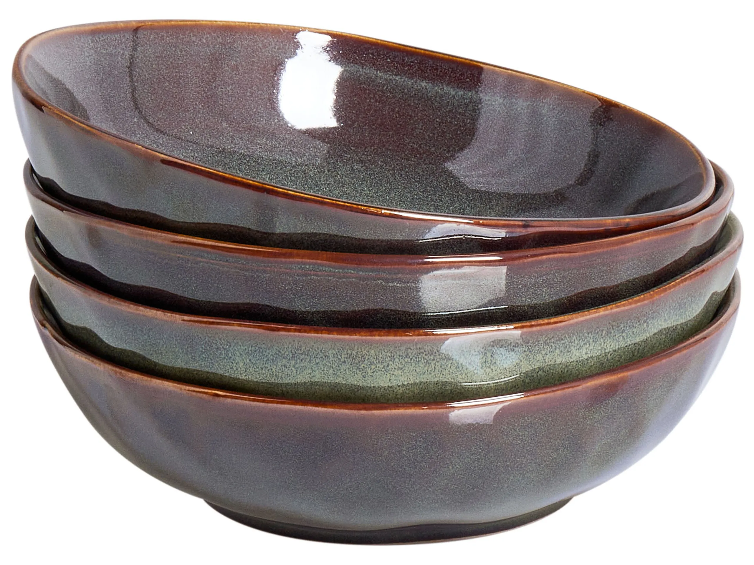 Conjunto de 4 platos hondos THYME Gres Verde oscuro