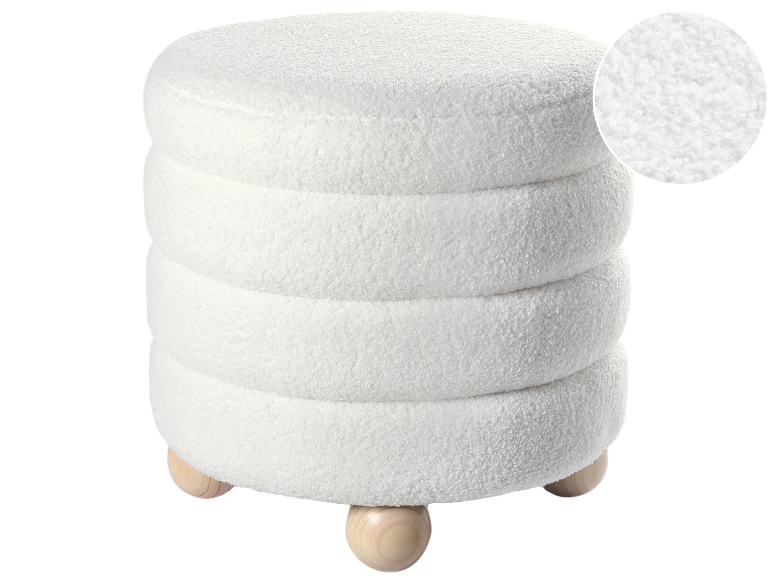 Pouffe CHILLY Boucle Off-White