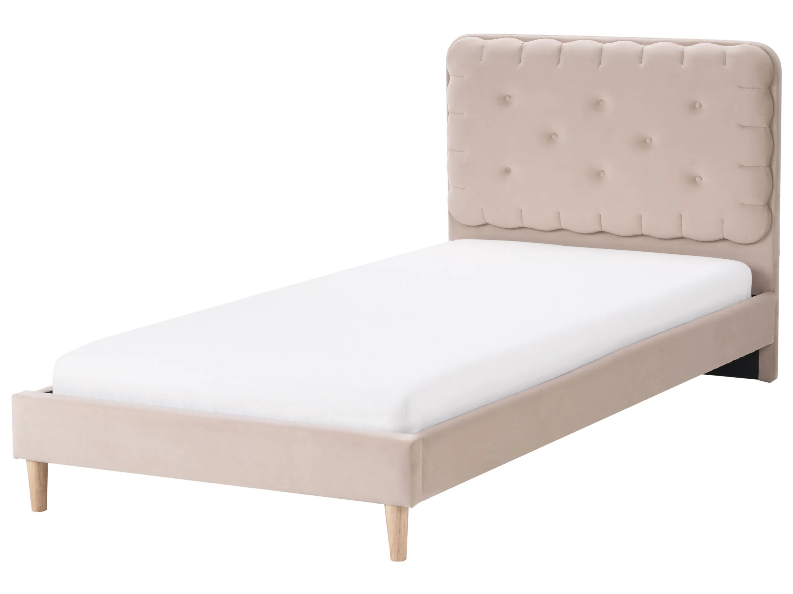 Cama Terciopelo CORSAINT 90 x 200 cm Beige