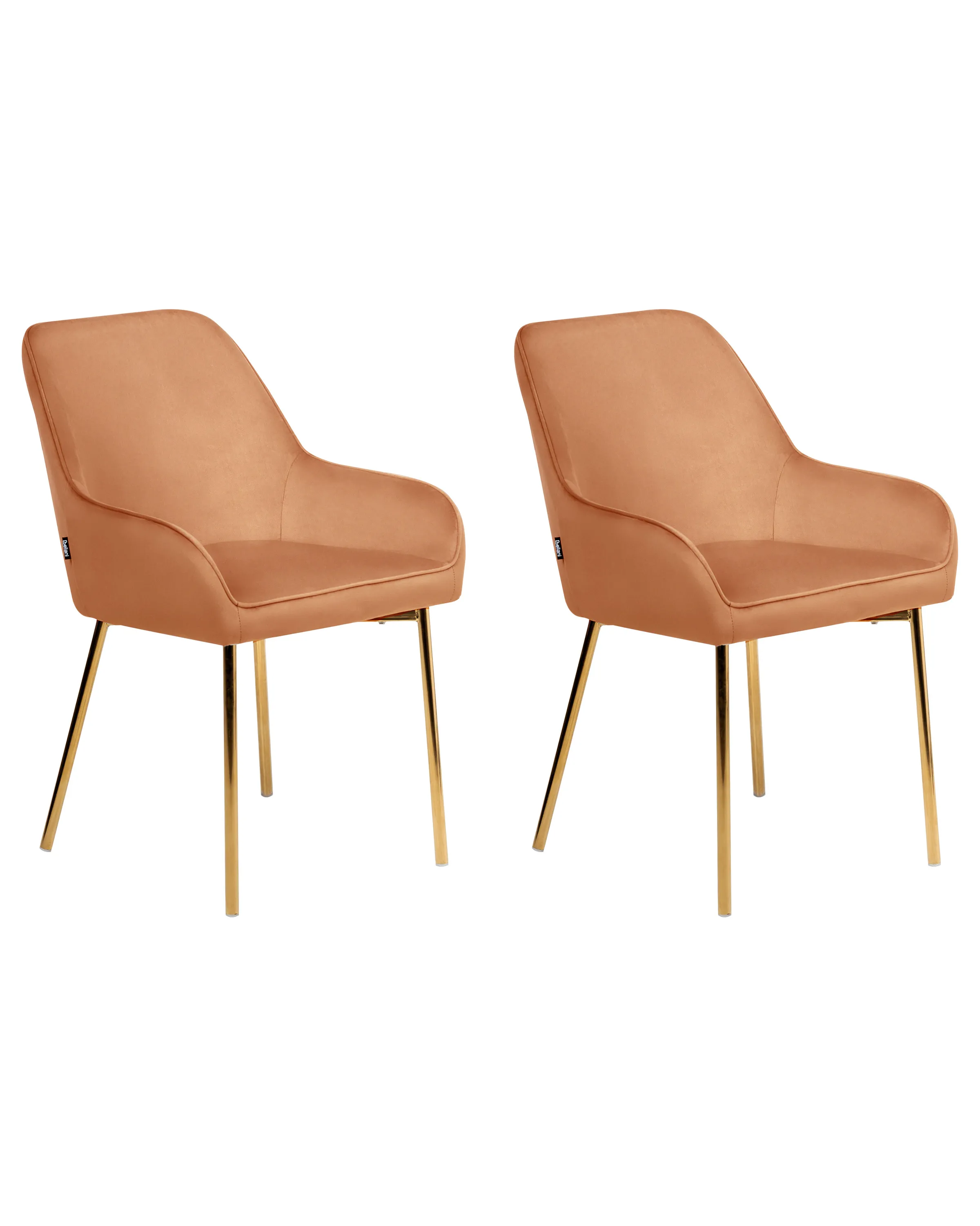 Conjunto de 2 sillas de comedor LOVERNA Terciopelo Naranja
