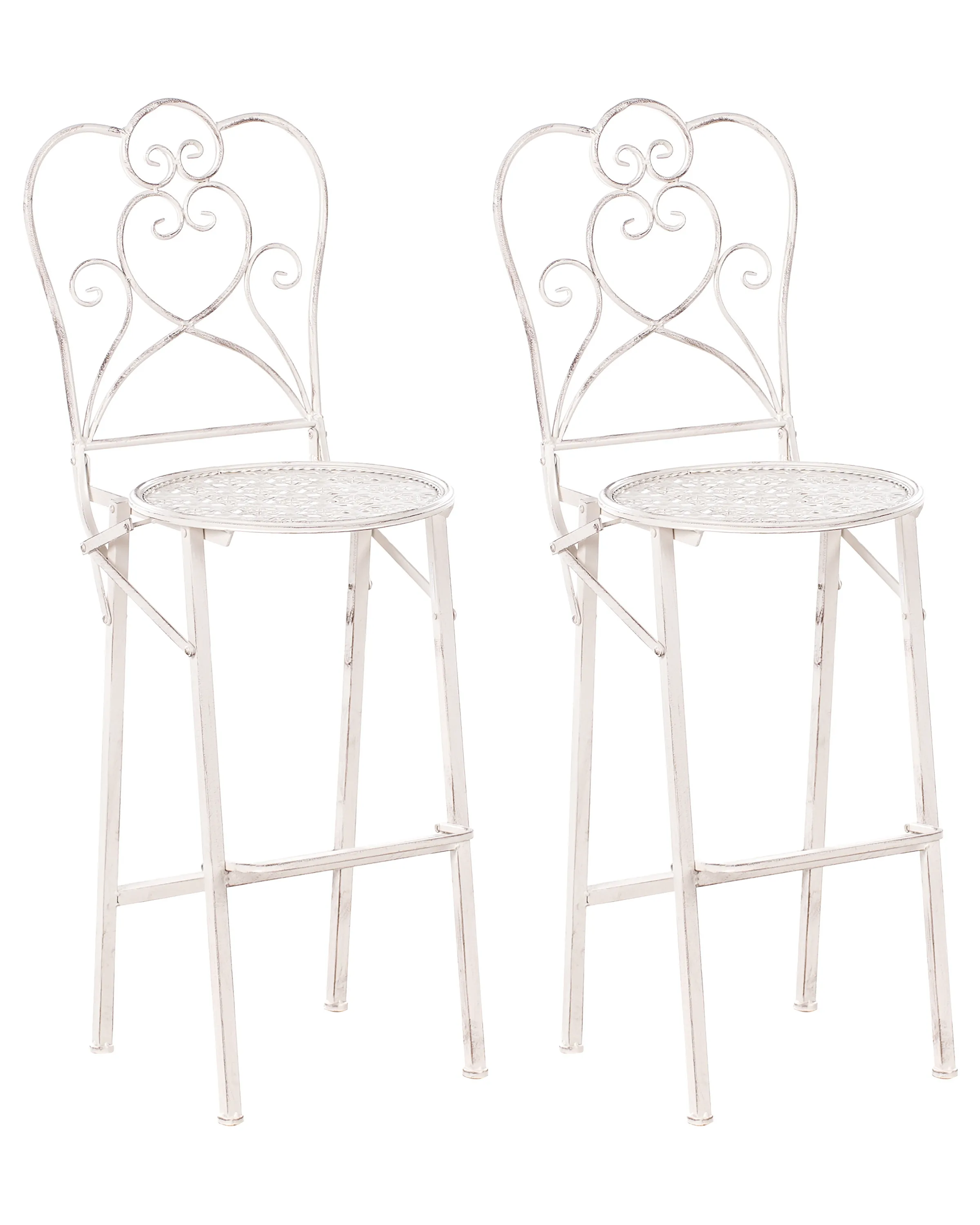 Conjunto de 2 sillas de bar de jardín TRIESTE plegable Metal Beige claro
