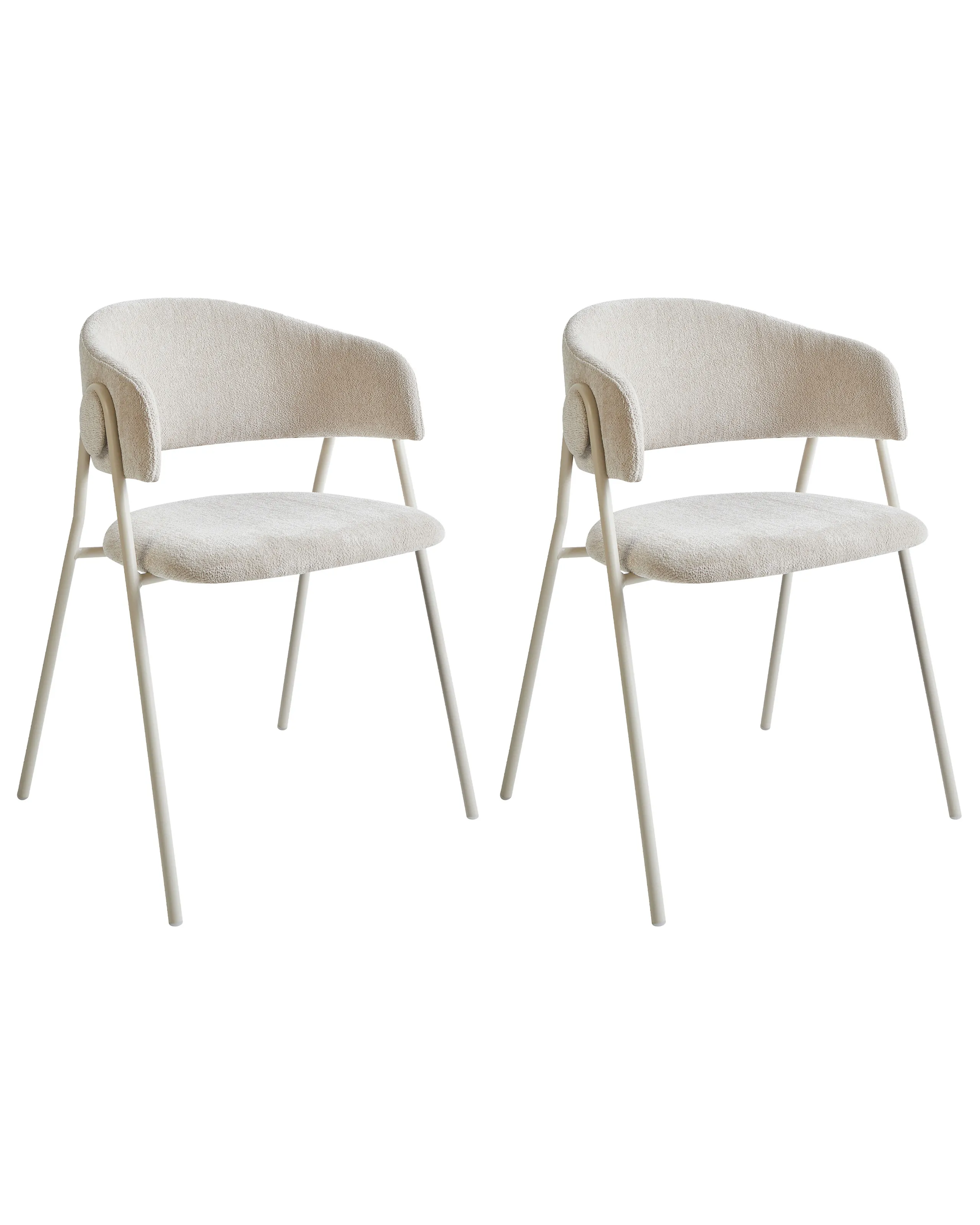 Conjunto de 2 sillas de comedor ALANSON Chenilla Beige claro